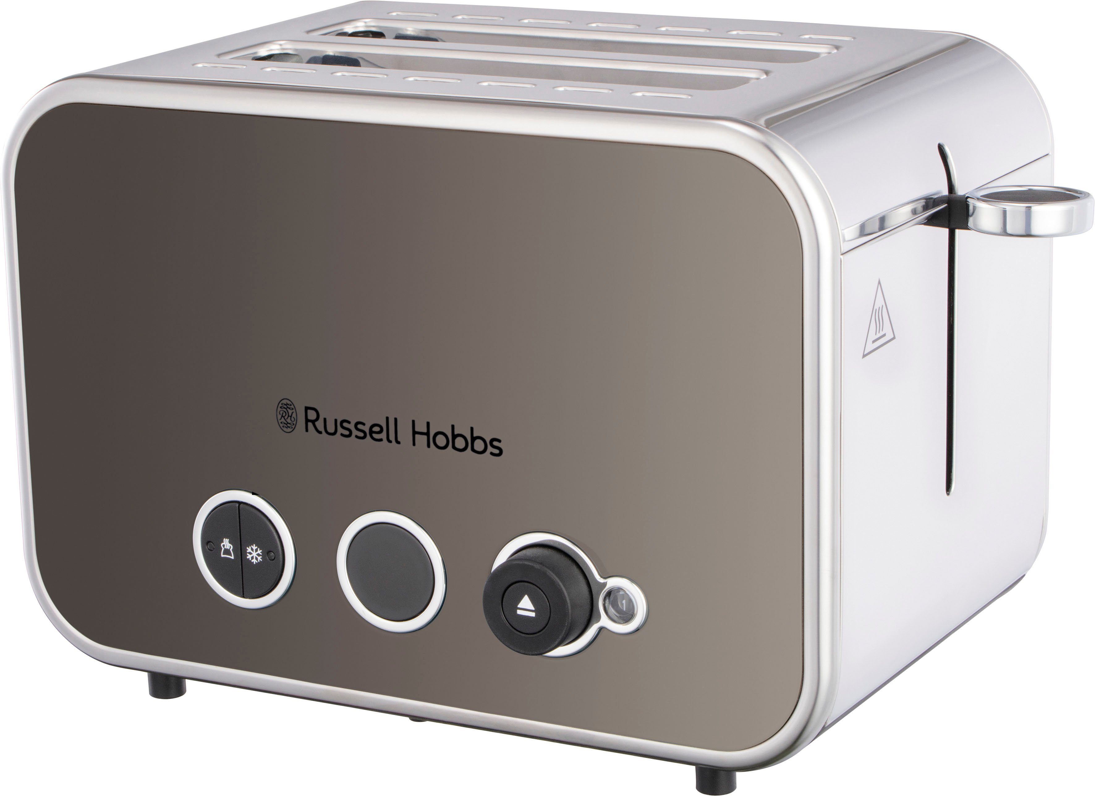 RUSSELL HOBBS Toaster Schlitze, W, Titanium Scheiben, Brötchenaufsatz, 1600 2 Watt 1.600 2 26432-56, Distinctions kurze Krümelschublade, für