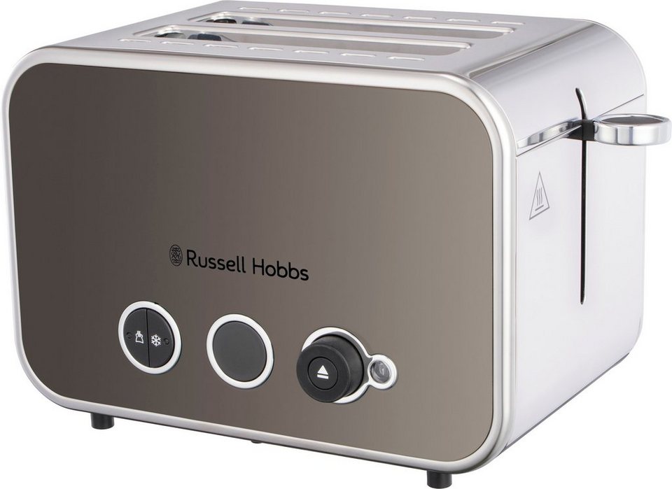 RUSSELL HOBBS Toaster Distinctions Titanium 26432-56, 2 kurze Schlitze, für  2 Scheiben, 1600 W, Brötchenaufsatz, Krümelschublade, 1.600 Watt