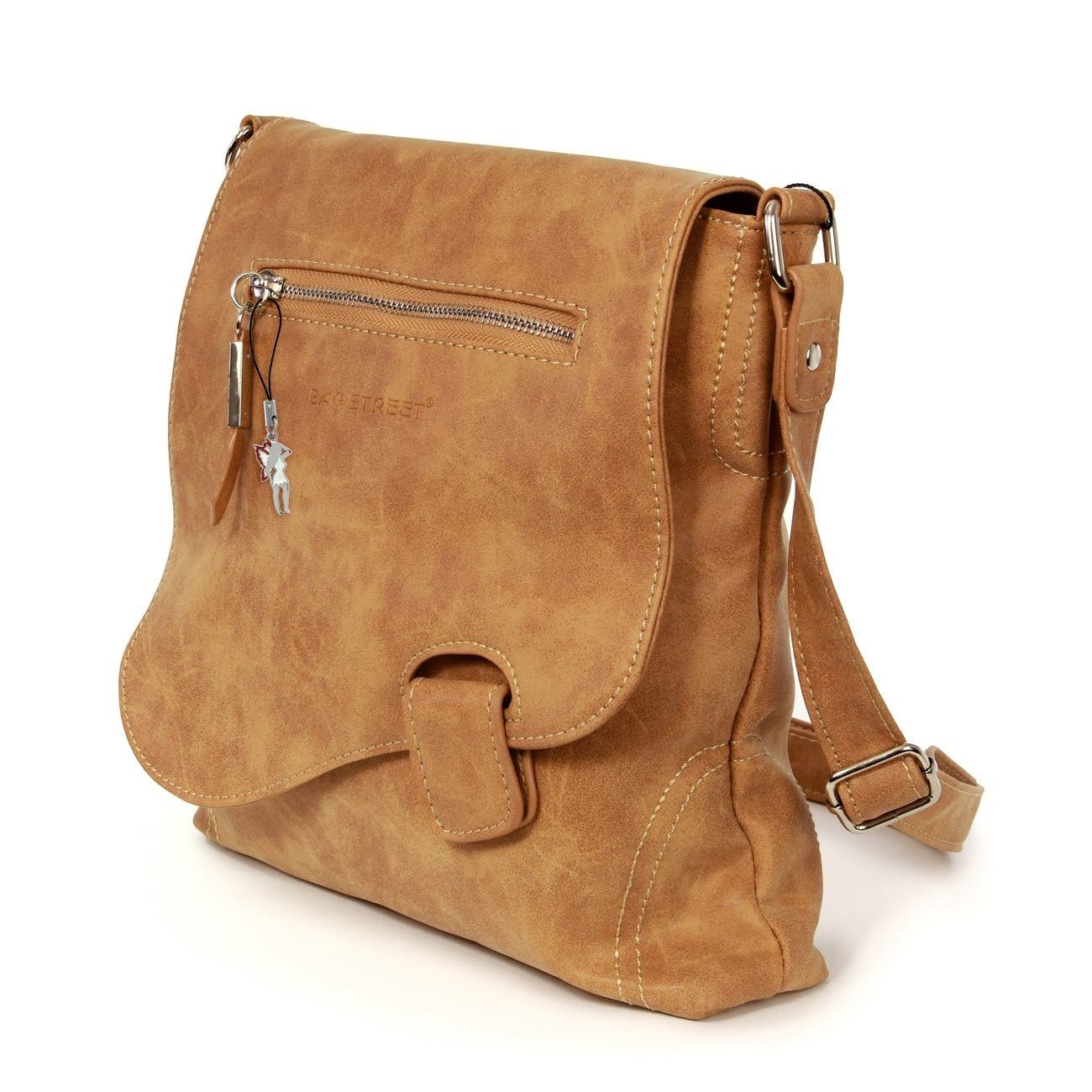 BAG STREET Umhängetasche Bag Street Damenhandtasche Umhängetasche (Schultertasche), Damen, Jugend Umhängetasche, Schultertasche cognac, Kunstleder 26x26cm