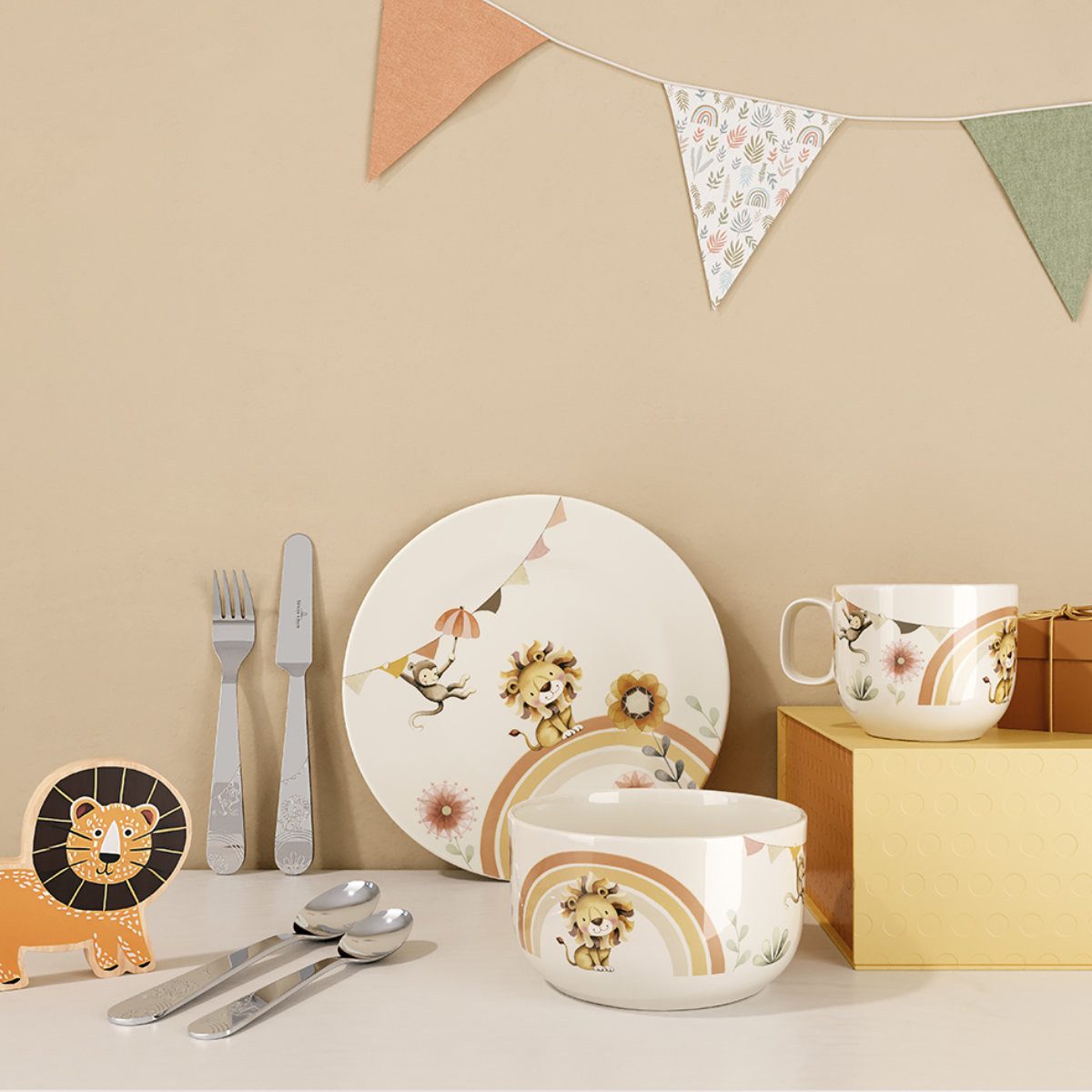 Villeroy & Boch Kindergeschirr-Set Roar like a Lion, Porzellan, 7-tlg. – Bild 2 von 2