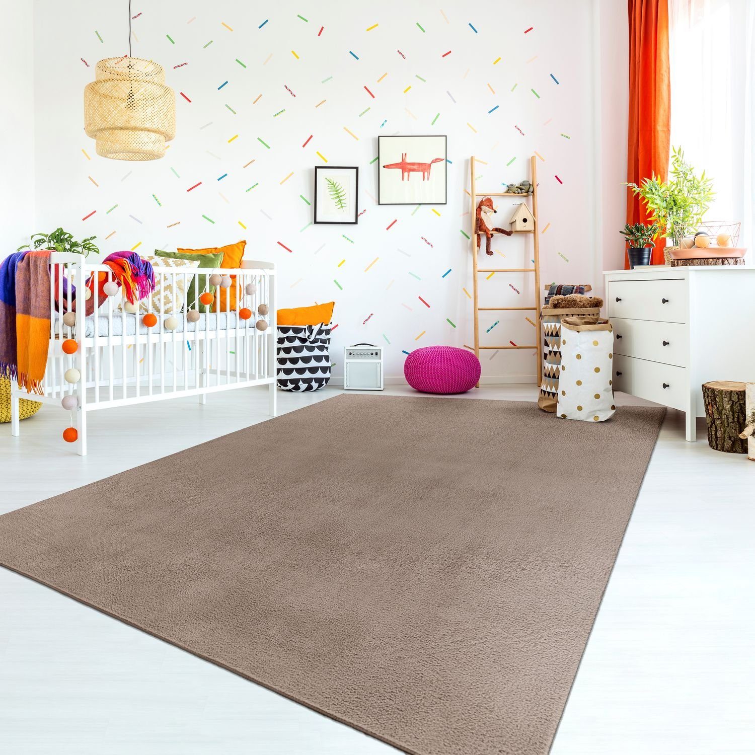 Kinderteppich Teppich Kinderzimmer Waschbarer Rutschfester Kinderteppich, TT Home, rund, Höhe: 14 mm