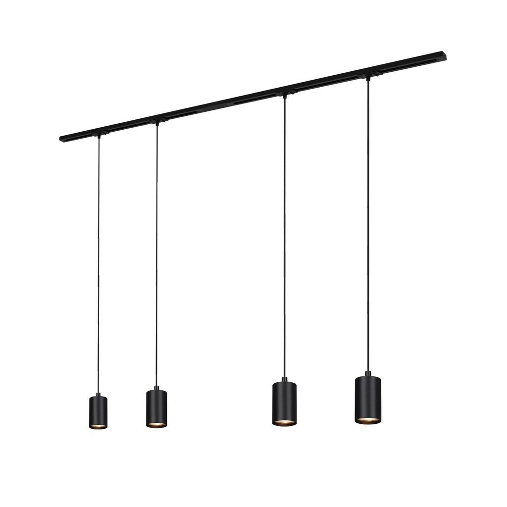 Briloner Leuchten LED Deckenleuchte 8015045B, LED wechselbar, 2700K - Extra-Warmweiß, Schienensystem Rail 1,5 m Schwarz max. 9W Decke Wohnzimmer Büro Küche