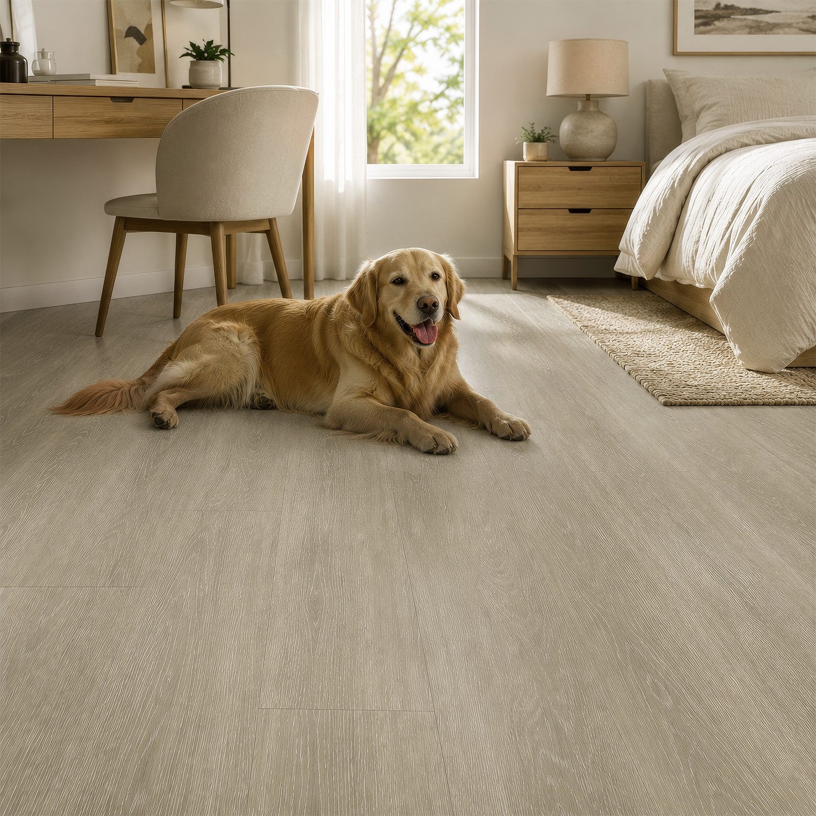 BlingBin Vinylboden Klick Hartvinylboden Rigid SPC Landhausdiele Holzoptik, verformt sich kaum, schimmelresistent und korrosionsbeständig, 18er Set, 128 x 640 x 4 mm, SPC-Klickbodenbelag, 4mm stark, wasserfest, für Wohnräume, Küche, Flur
