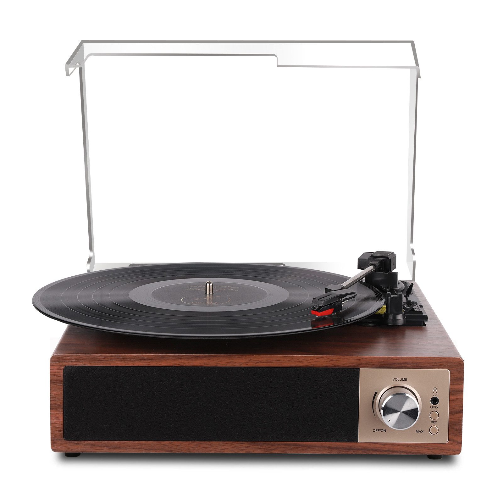 Fofile Bluetooth 5.4 Schallplattenspieler mit 2 Stereo-Lautsprecher 3-Gang Проигрыватели (Vinyl Player, unterstützt Наушники/AUX-Eingang/RCA-Ausgang/USB)