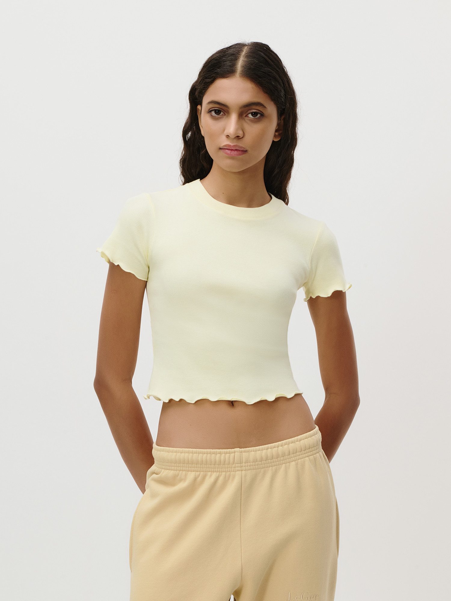 LeGer T-Shirt Teresa, LeGer by Lena Gercke mit Rippstruktur, kurze Form, sl günstig online kaufen