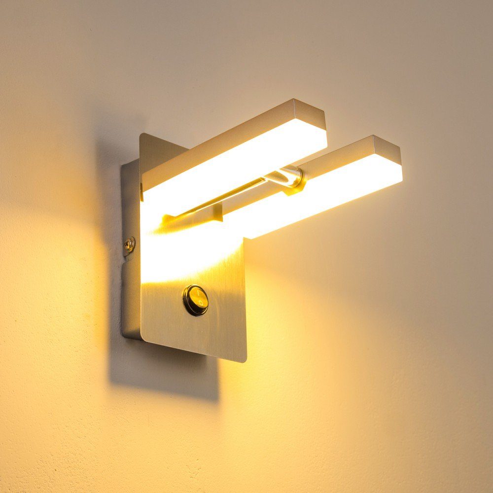 chrom, in 350 aus Wandlampe 3000 LED verstellbaren Metall Wandleuchte Lumen »Trieste« Leuchtenköpfen, Kelvin, hofstein mit