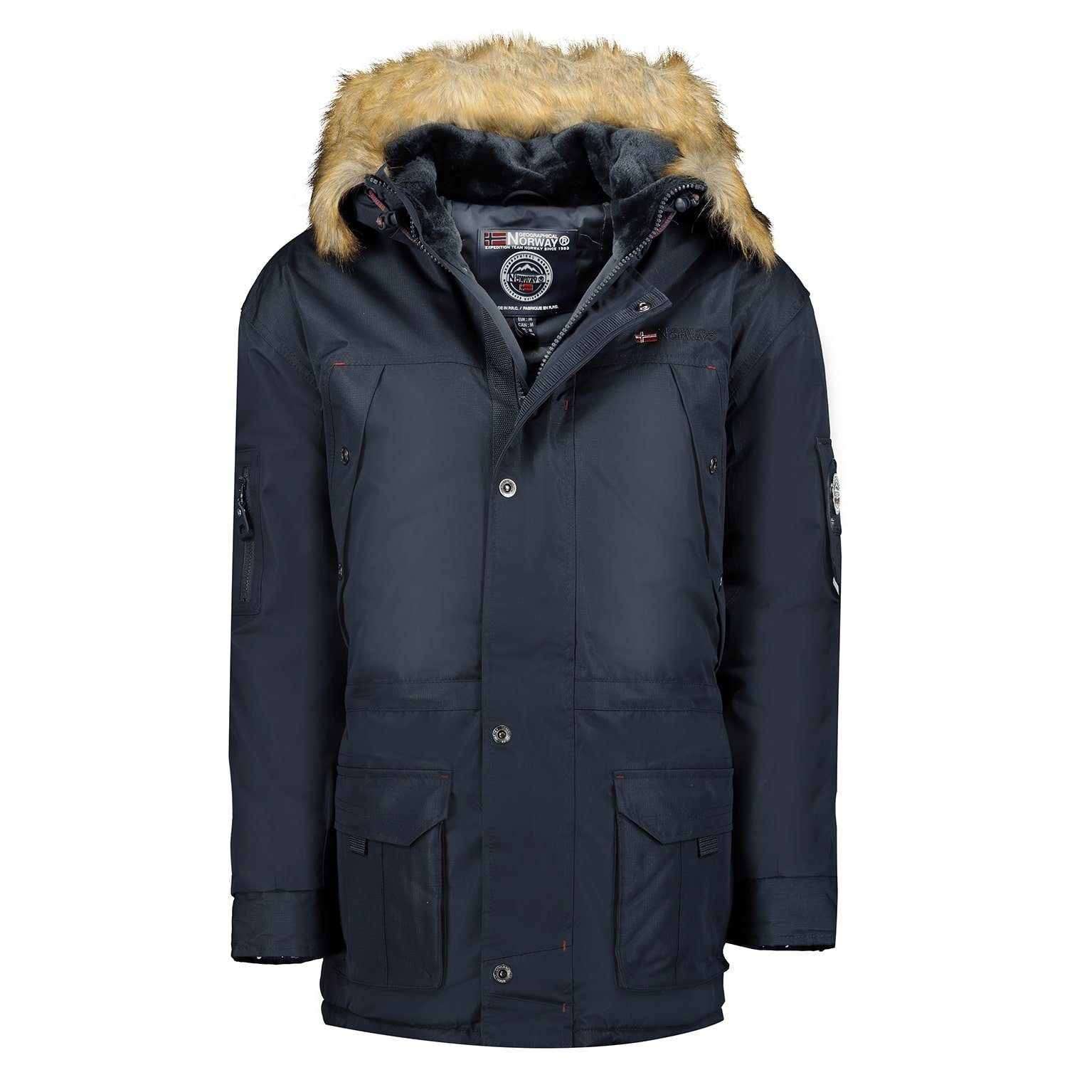 Geographical Norway Winterjacke Herren Outdoor Jacke Parka in Unifarbe, mit günstig online kaufen