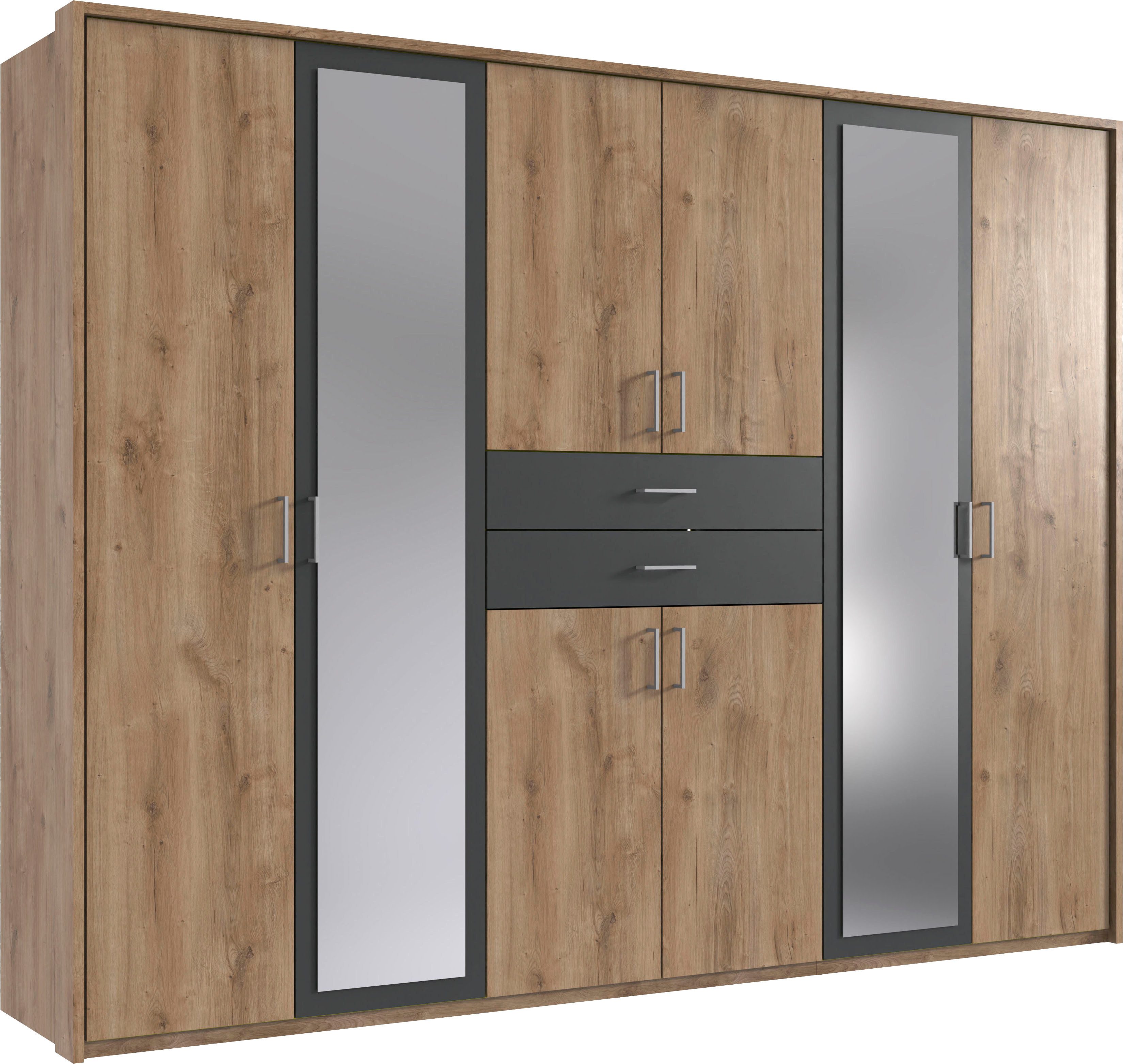 Wimex Kleiderschrank Diver Drehtürenschrank mit Spiegel, in der Breite 270cm Bestseller Schlafzimmerschrank wahlweise 3 Innenausstattungen