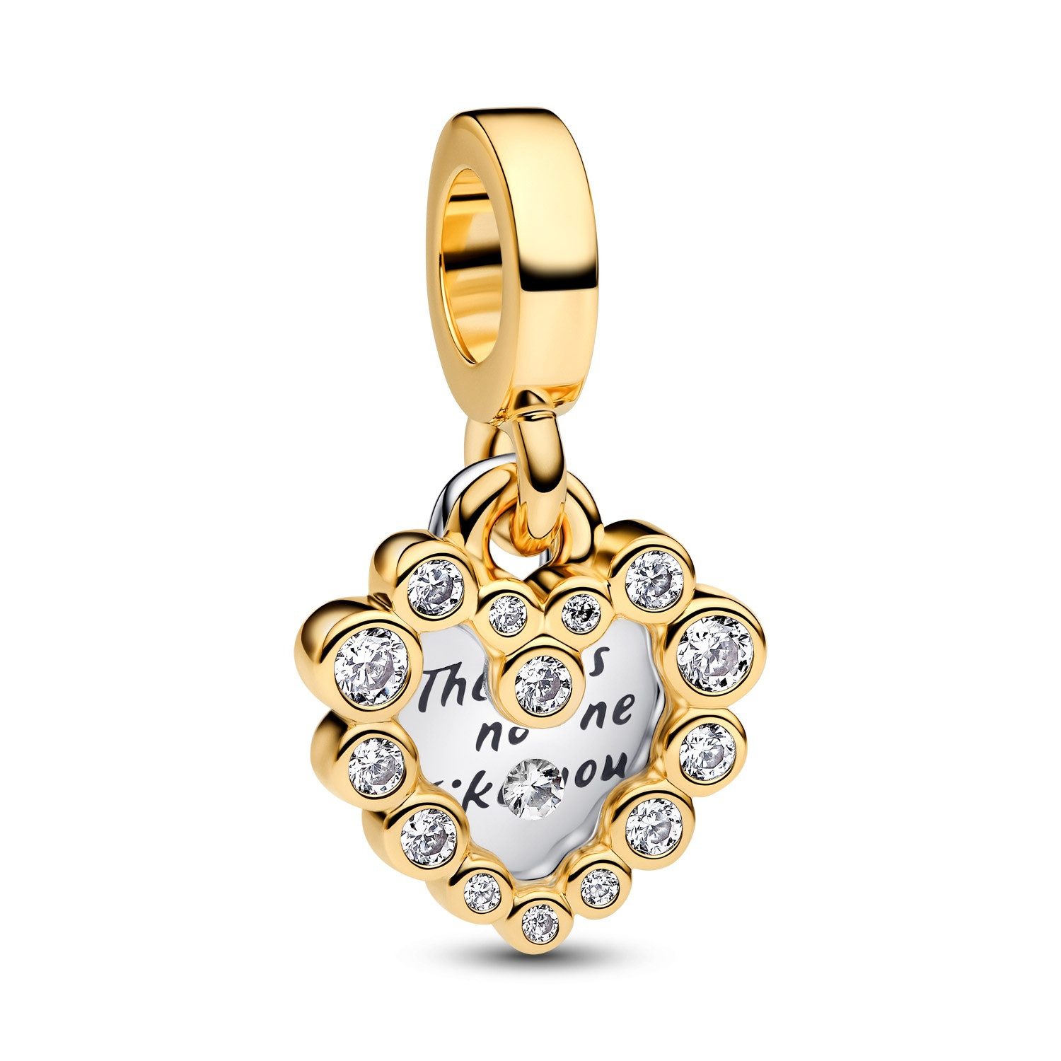 Pandora Bead 763765C01, Doppelter Anhänger Funkelndes Herz Goldfarben
