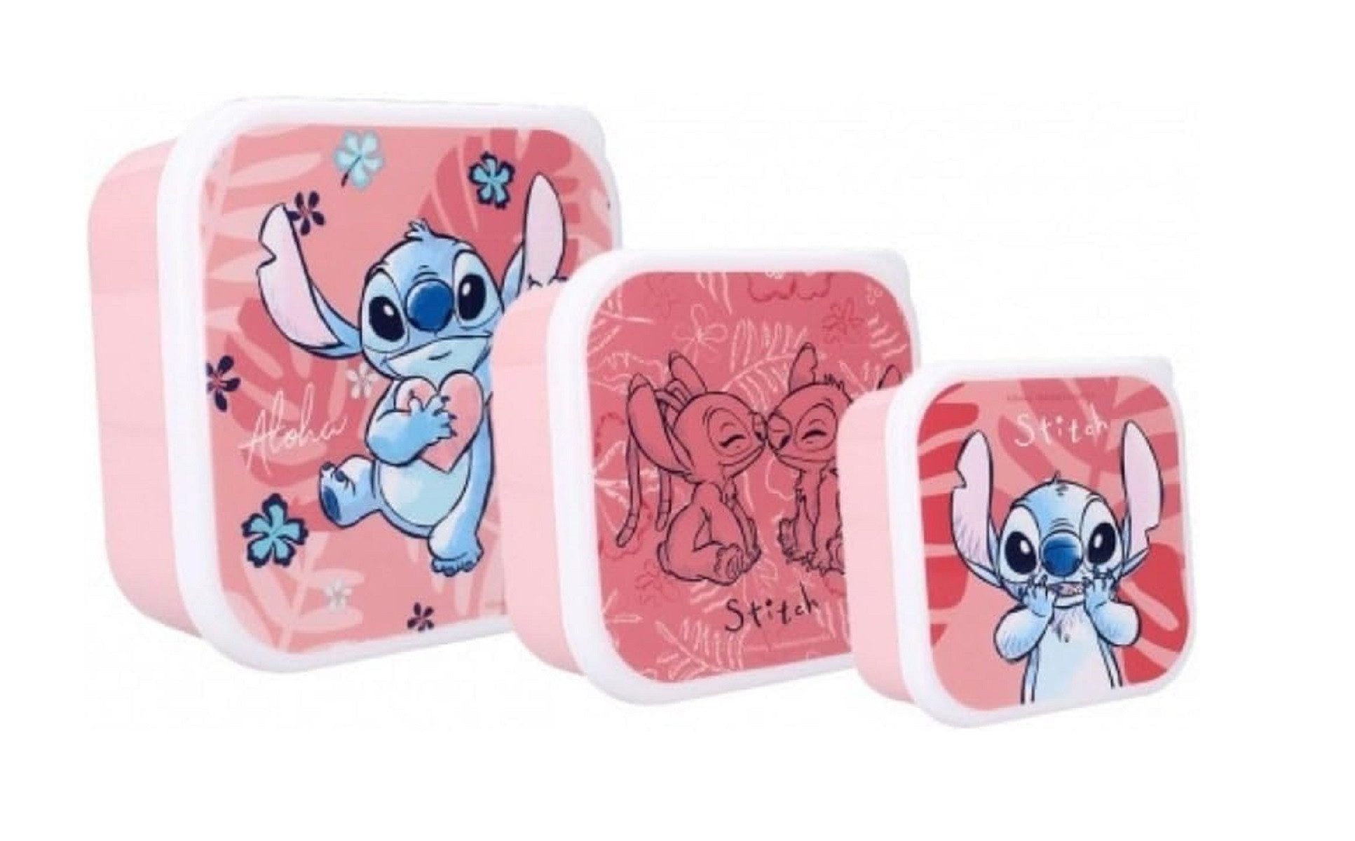 Lilo Stitch Lunchbox Lunchset 3 in 1 Snackbox Lunchpaket Butterbrotbox Schutzt den Inhalt vor auBeren Einflussen