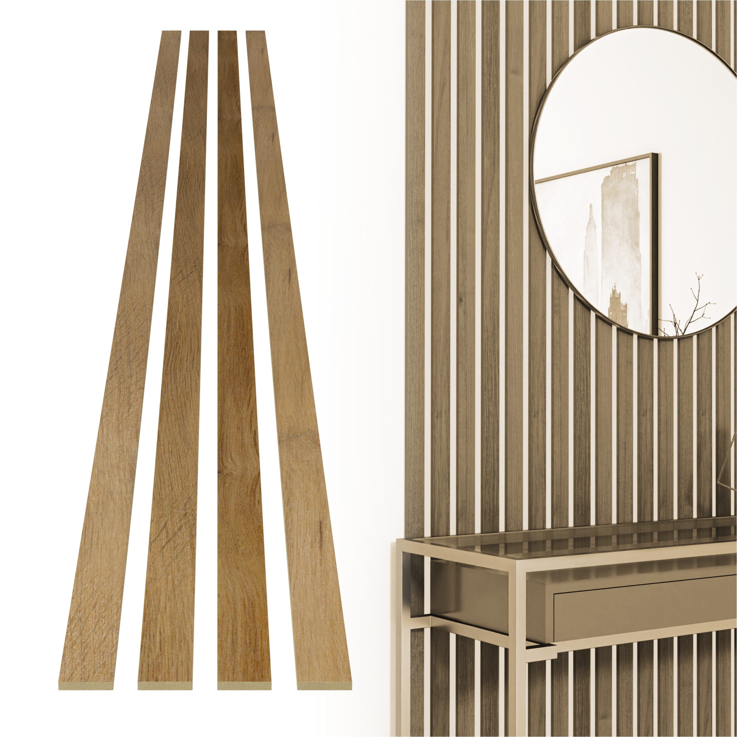 acous Wandpaneel Stix FSC® Premium Echtholzfurier (selbstklebend), BxL: 3,4 günstig online kaufen