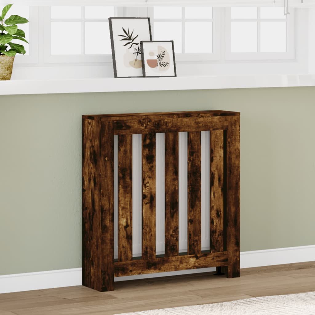 vidaXL Heizungsverkleidung 78 x 20 x 82 cm Heizkörperverkleidung Räuchereiche 78x20x82 cm Spanpla