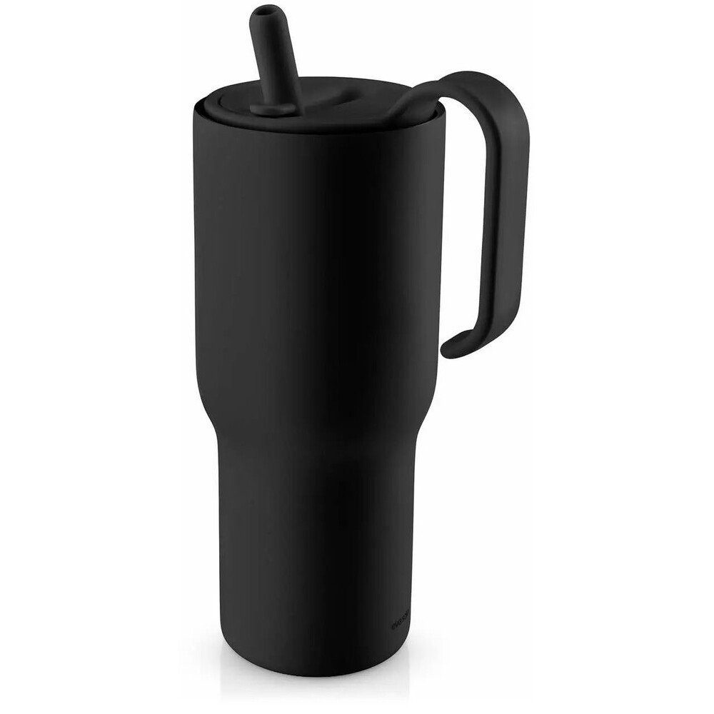 Eva Solo Tumbler-Glas Tumbler 0,9 l Sip’n’go To Go Black, 1-tlg., Edelstahl, Tumbler, Ø9,5cm, Edelstahl, schwarz