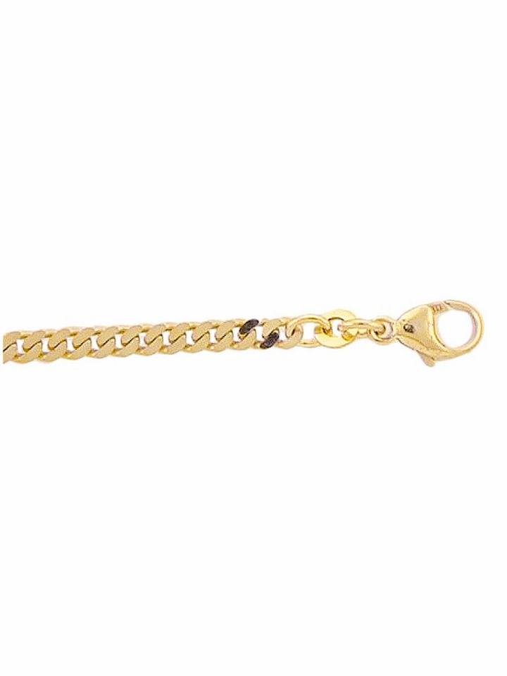 Adelia´s Goldkette 333 Gold Flach Panzer Halskette 50 cm Ø 3,3 mm,  Goldschmuck für Damen