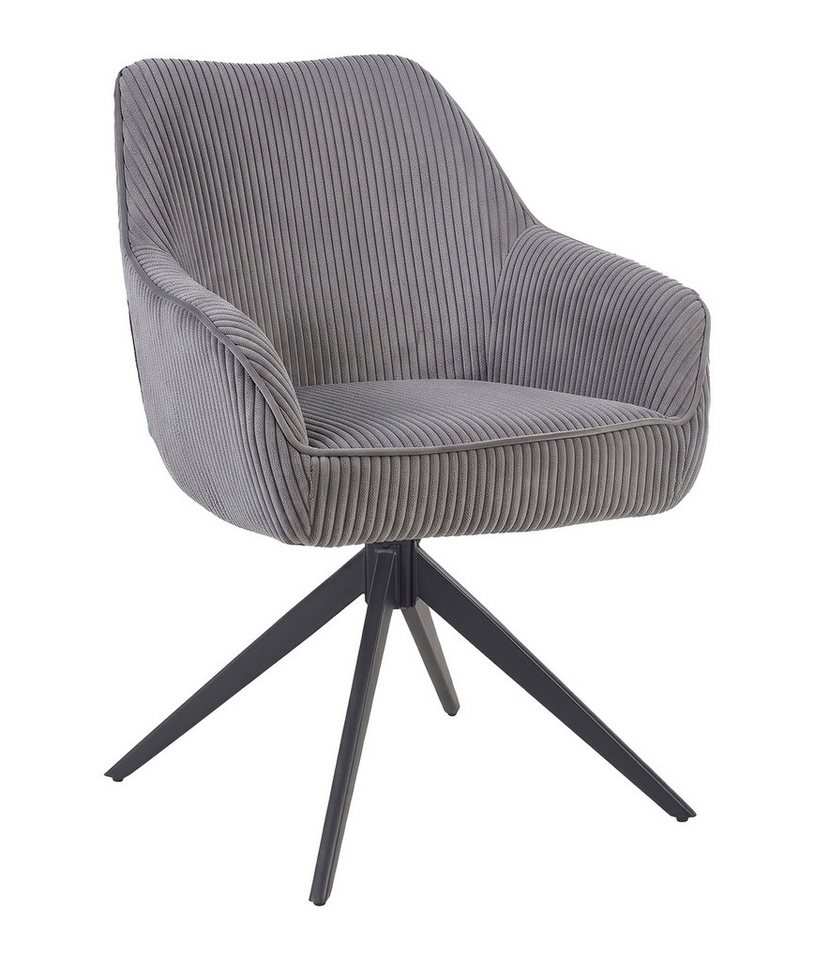 B&D home Polsterstuhl ARVIT (1 St), mit Armlehnen, Taschenfederkern-Sitz, Metallgestell 360° drehbar