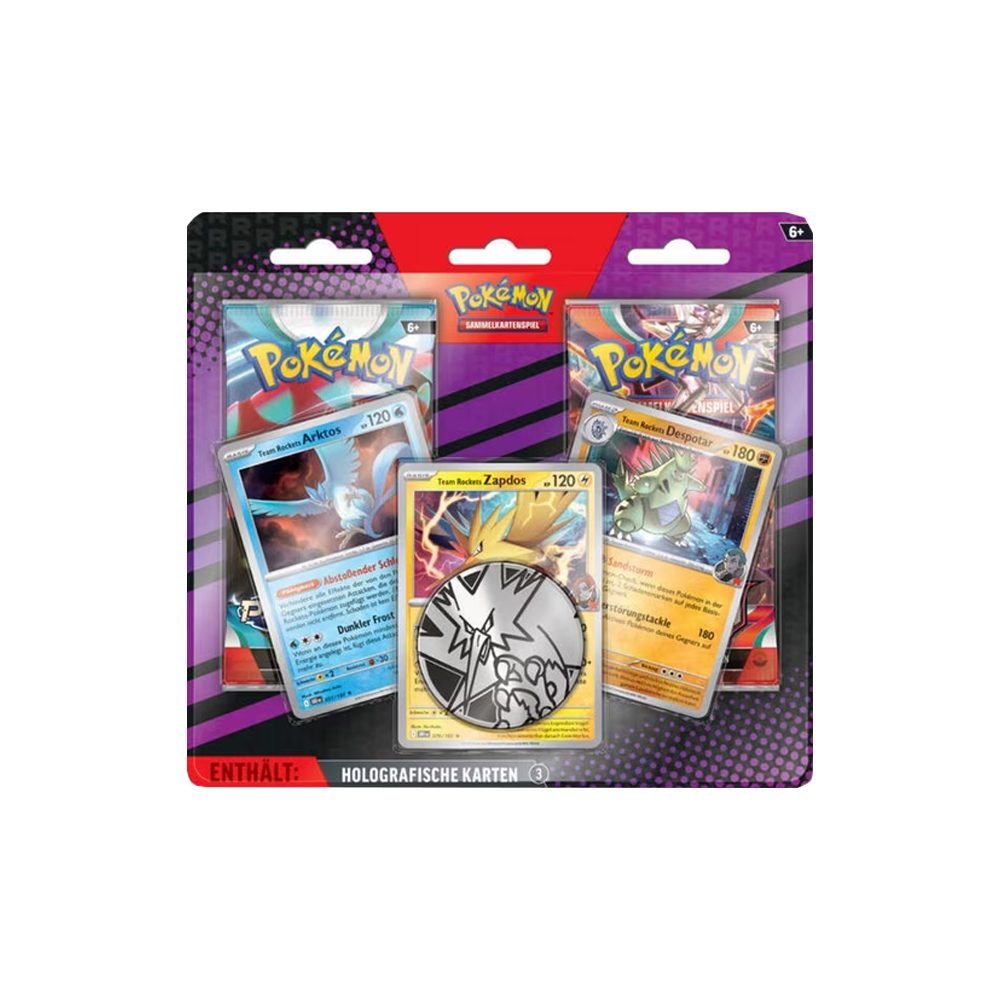 The Pokémon Company Sammelkarte Enhanced 2-Pack Blister: Team Rocket's Zapdos, Articuno & Tyranitar