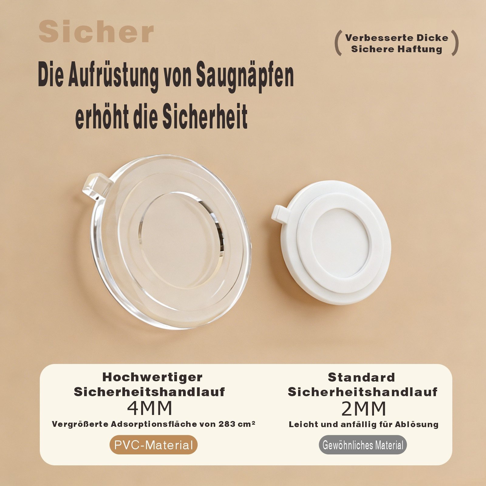 Jumpeak Haltegriff Haltegriffe für senioren,Haltegriff badewanne,Haltegriff mit saugnapf, Länge 35/45cm, Breite 8.5/9.5cm, Höhe 8cm – Bild 5 von 5