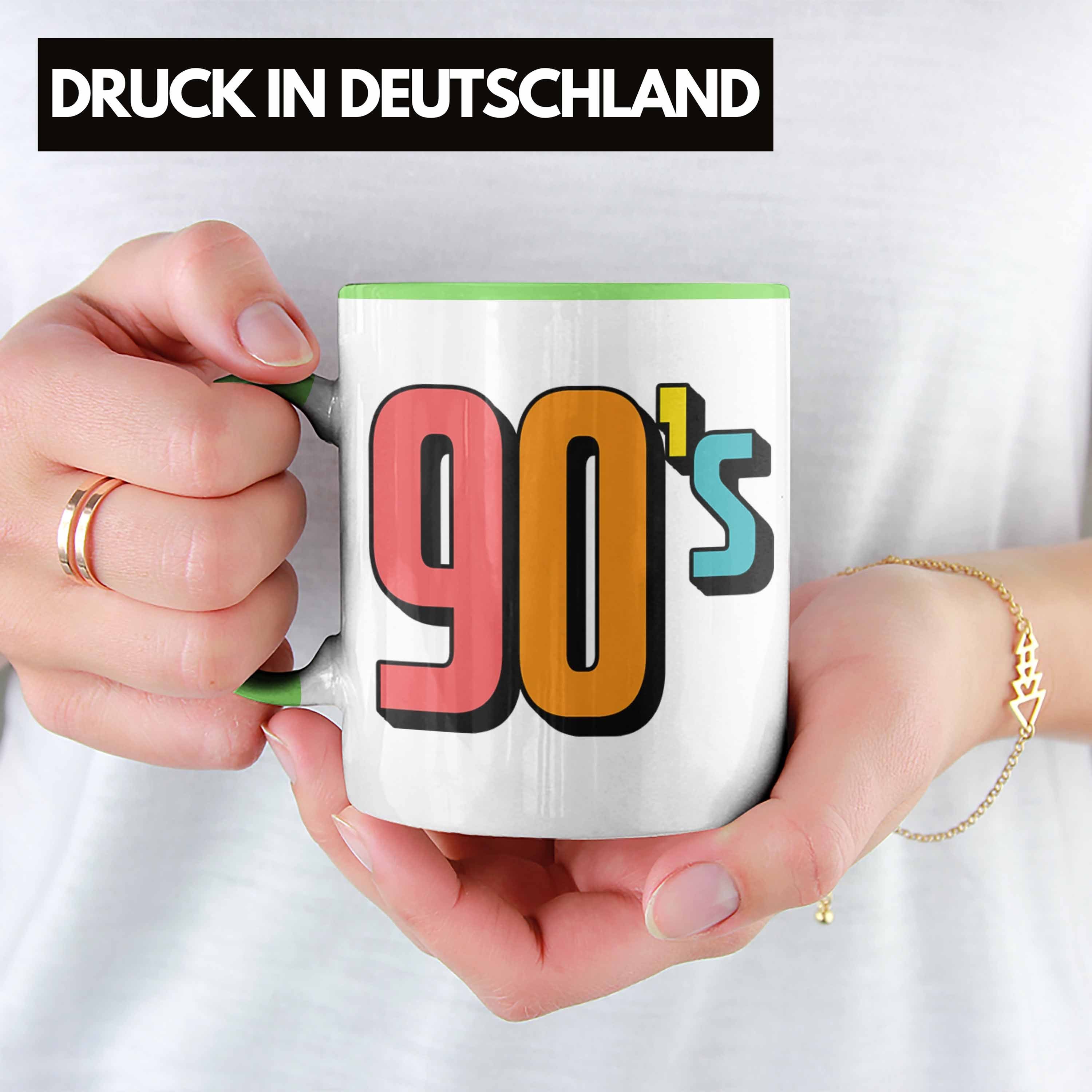 Trendation Tasse 90er Jahre Tasse für Grün "90's" Nostalgiker - Retro Geschenk