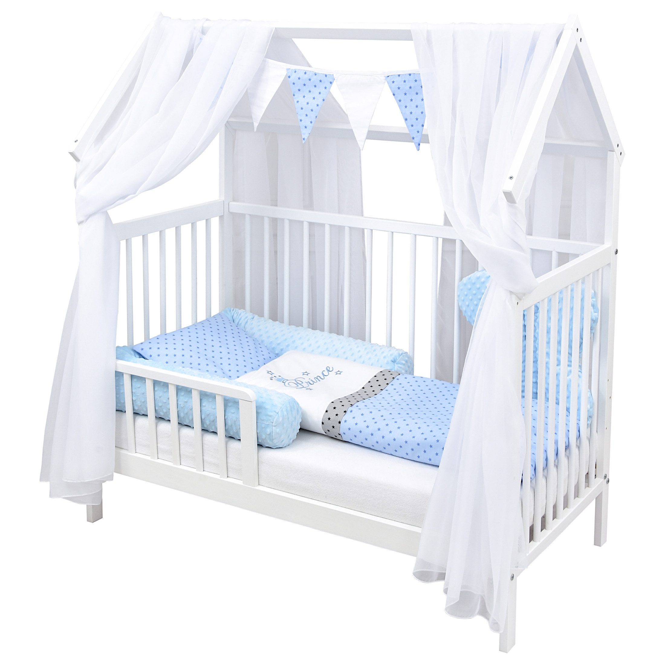 Baby-Delux Komplettbett Hausbett Babybett Schutzgitter Komplettset, günstig online kaufen