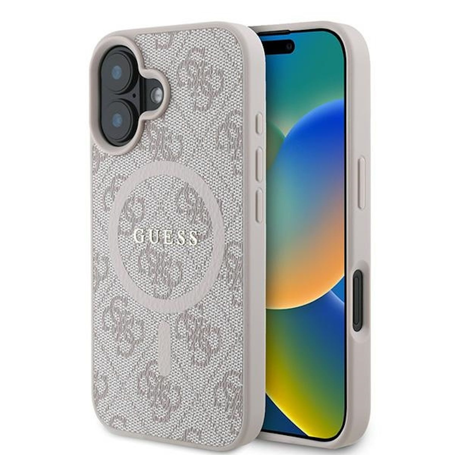 Guess Smartphone-Hülle GUESS Apple iPhone 16 Plus Hardcase 4G Ring Classic Logo MagSafe Hülle