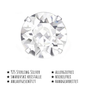 Monkimau Paar Ohrstecker Swarovski Kristall Ohrringe aus 925 Silber (Packung, 2 x Ohrstecker (1 Paar), mit Swarovski Kristallen