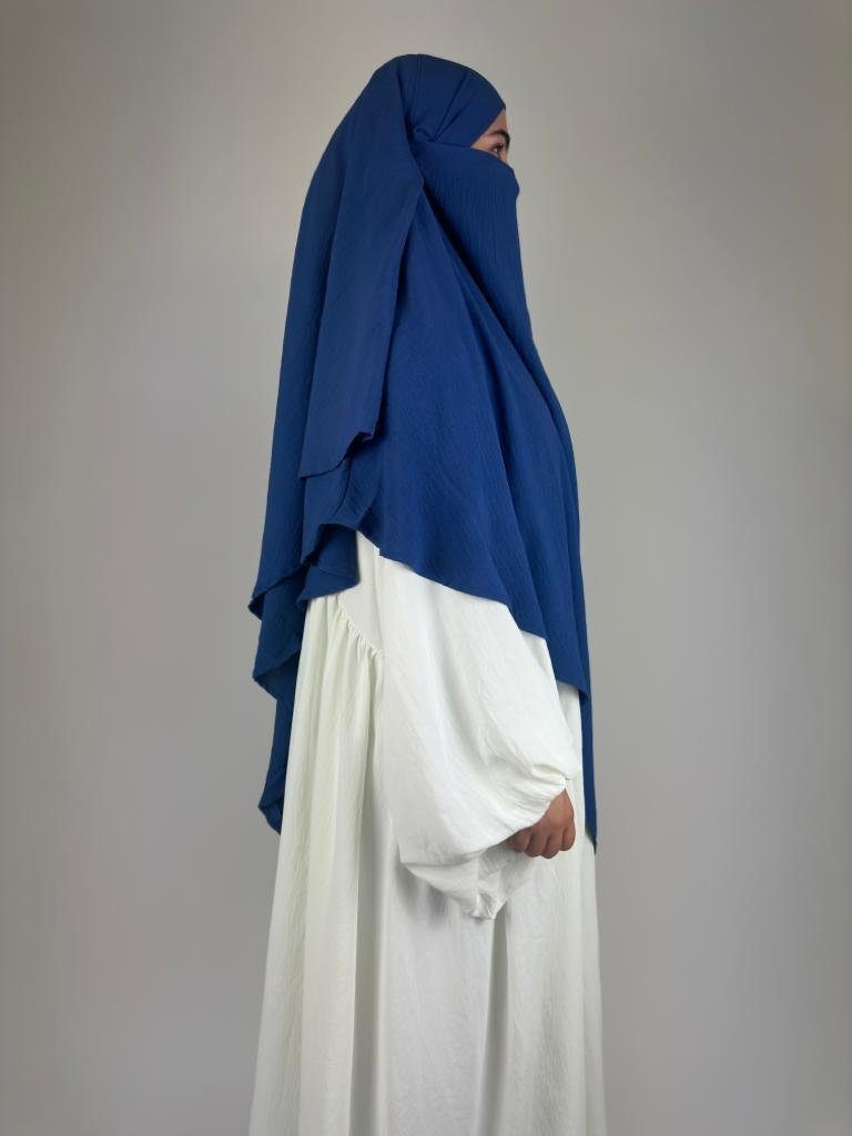 Kopftuch Aymasal Khumur Khimar Hijab Kopftuch Blau Jazz Nikab islamischer Aqsa Zweilagiger