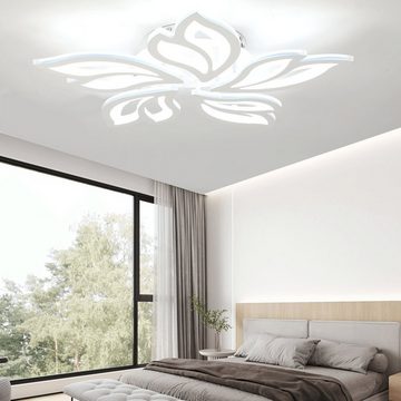 LETGOSPT Deckenleuchte 30W/80W LED Deckenleuchte Wohnzimmer Moderne 4550LM LED Deckenlampe, LED fest integriert, Kaltweiß/Naturweiß/Warmweiß, Dimmbar mit Fernbedienung, Deckenleuchte Esstisch Schlafzimmerlampe