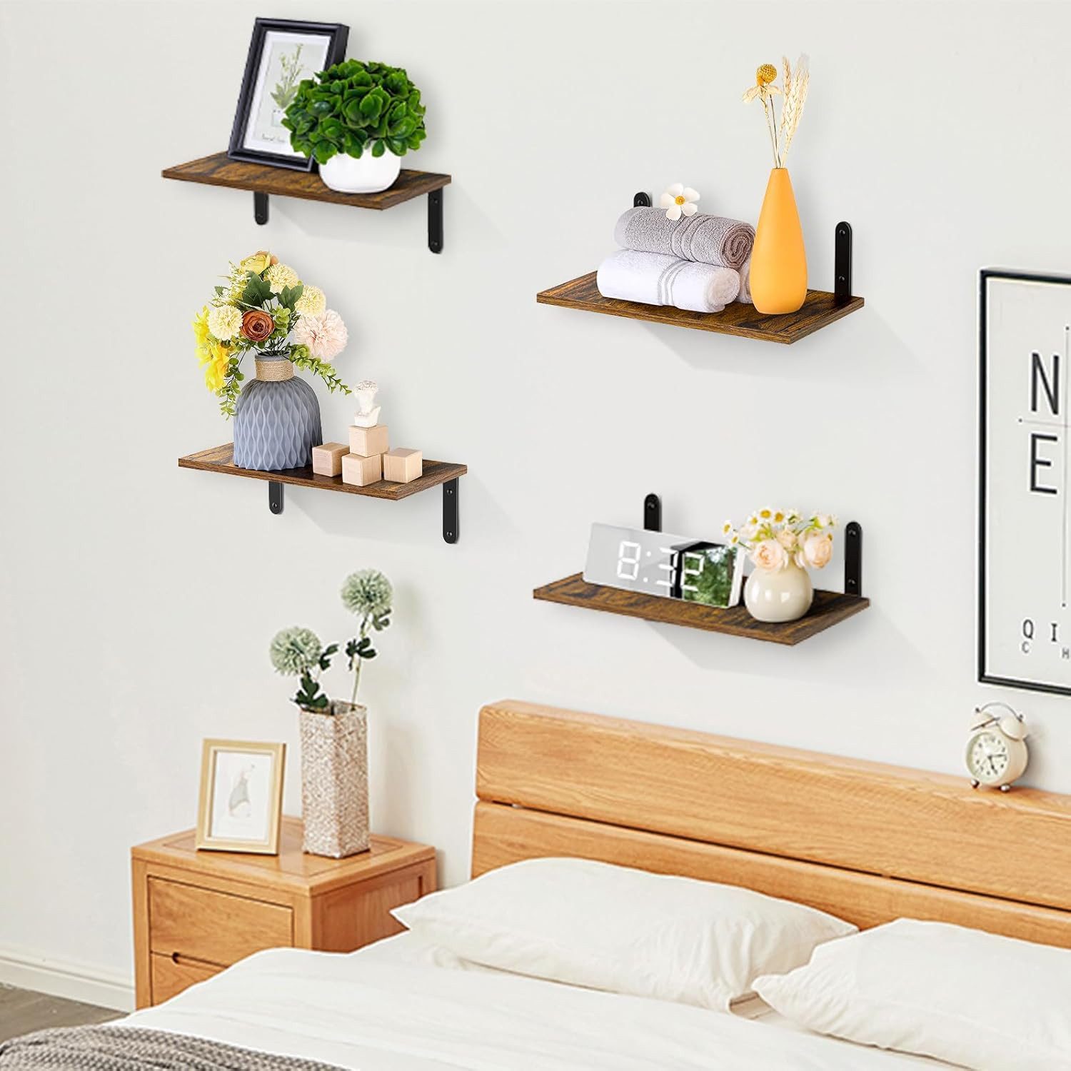 Holz Lichter Wandregal Schweberegal, Küchenregal, Badregal, günstig online kaufen