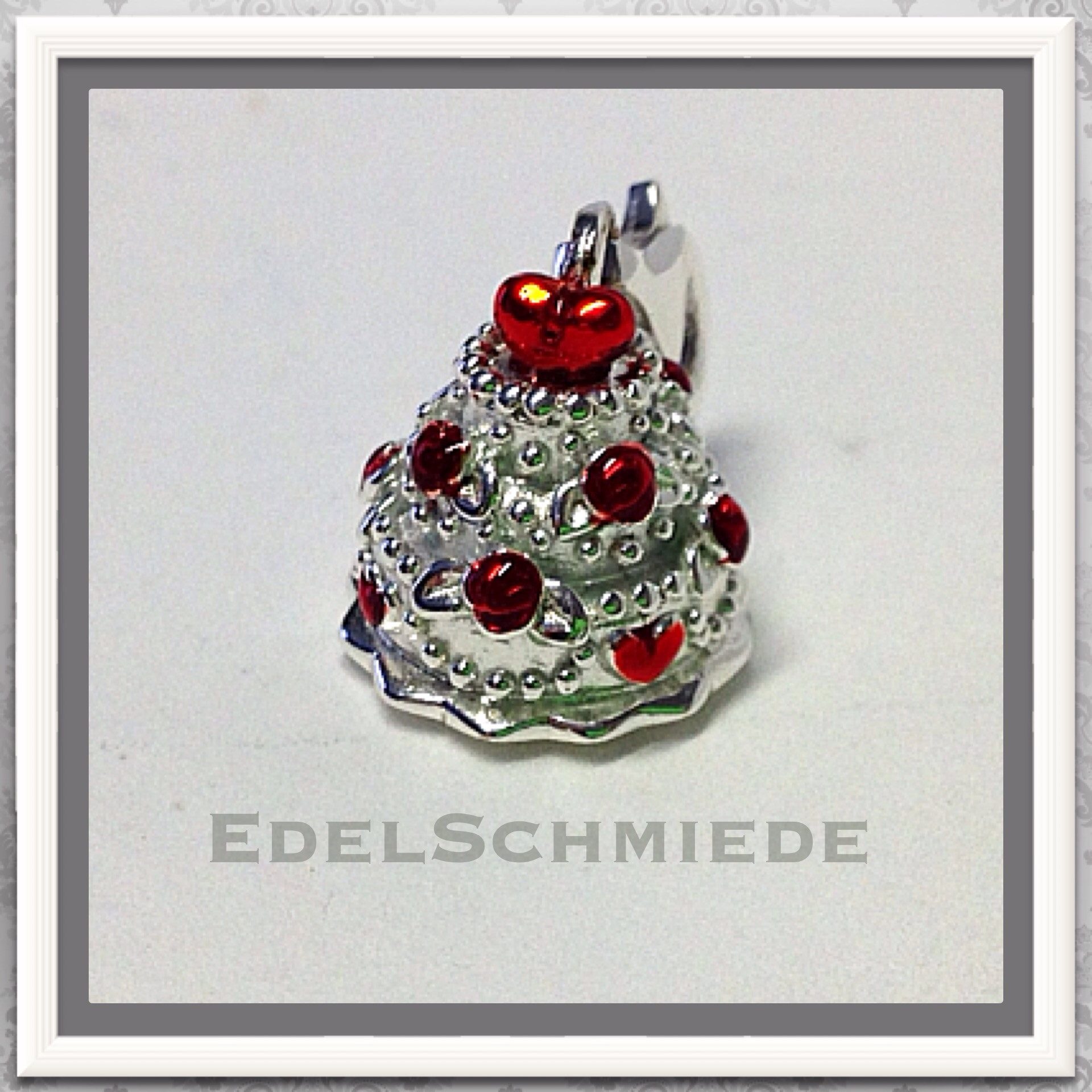 Charm-Einhänger Charm Anhänger 925 Silber romanti. Hochzeitstorte