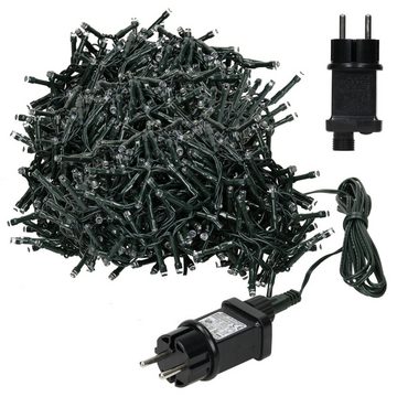 ECD Germany LED-Lichterkette Lichterkette LED Cluster 24m warmweiß mit 1200 LEDs