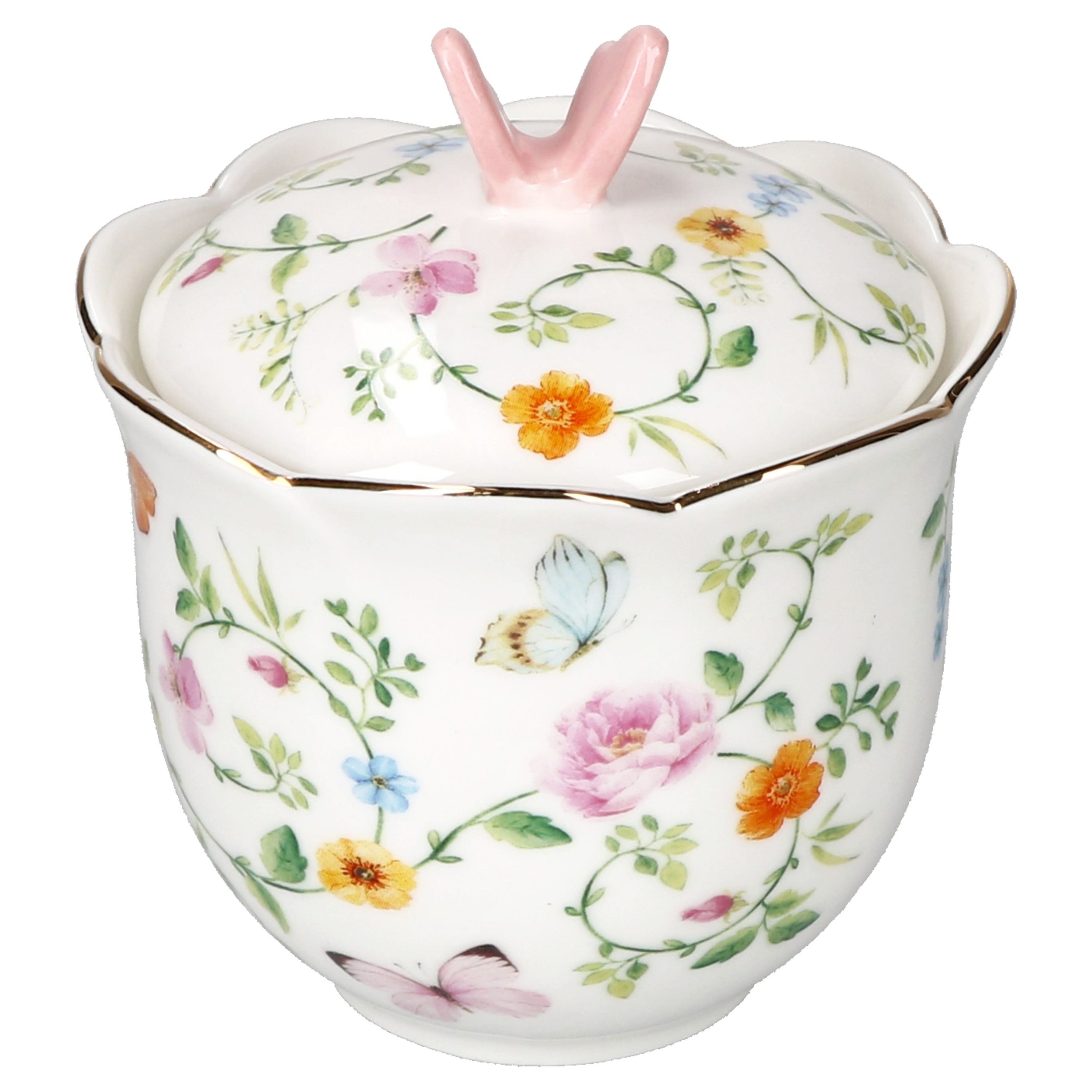 MamboCat Milch- und Zuckerset MamboCat Dancing Butterflies Zuckerdose mit Deckel Schmetterling, Porzellan