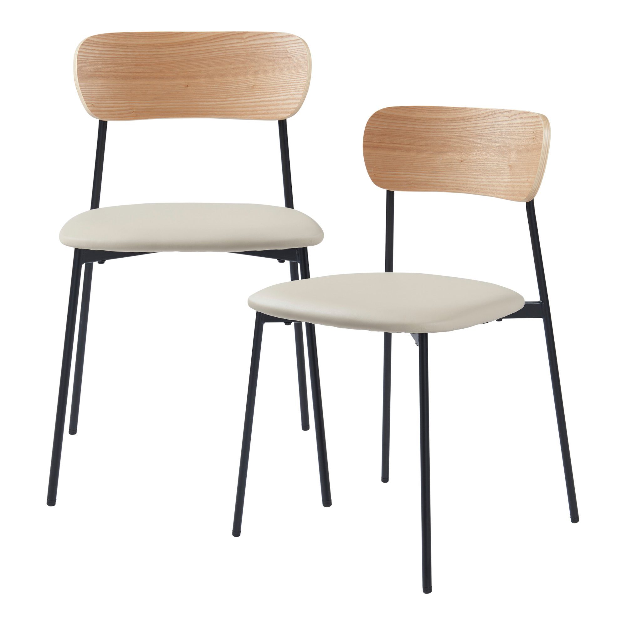en.casa Esszimmerstuhl, »Jyväskylä« 2er Set gepolstert 78x45x48 cm Beige günstig online kaufen
