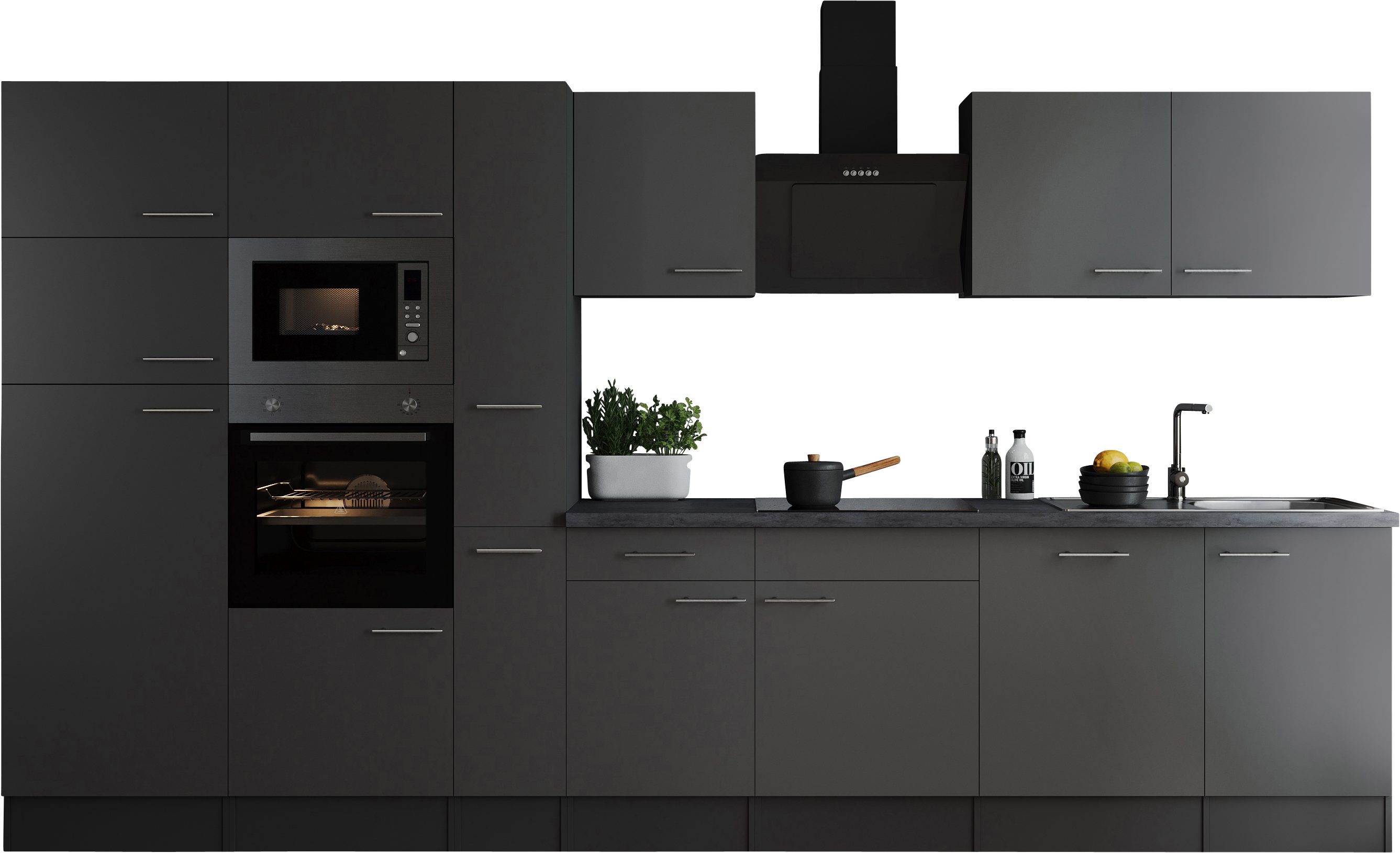 RESPEKTA Küchenzeile Oliver, Breite 370 cm, 90 cm Arbeitshöhe, in exklusiver Konfiguration für OTTO