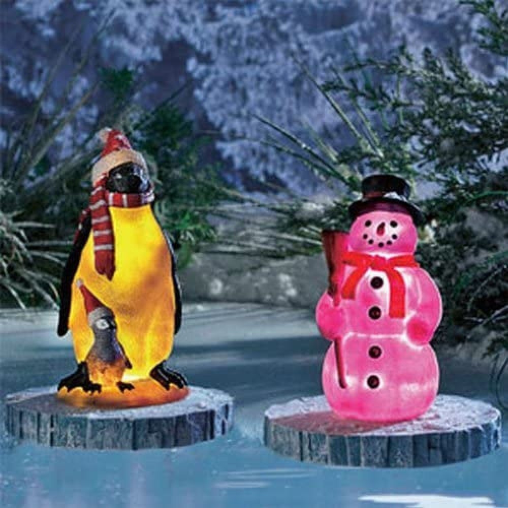 JOKA international LED Solarleuchte Teich + Gartenfiguren Pinguin und