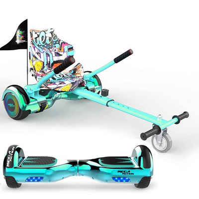 Mega Motion Balance Scooter Kart A03, 6.5" Hoverboards mit Hoverkart Bluetooth Lautsprecher LED-Light