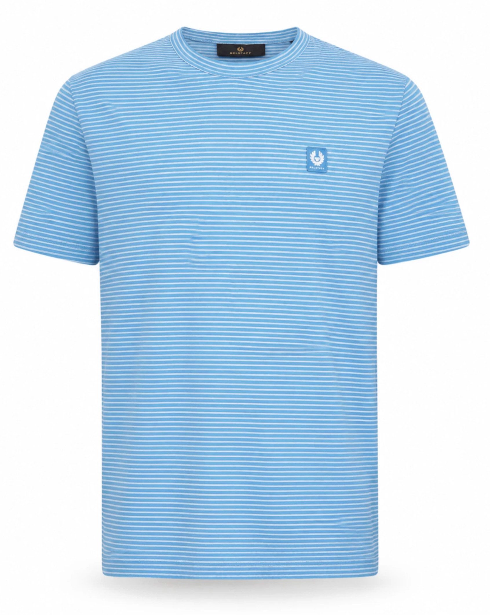 Belstaff T-Shirt London Retro Micro Striped Tee Modern Slim fit (1-tlg) Farblich abgestimmter Phoenix-Aufnäher auf der Brust – Bild 2 von 5