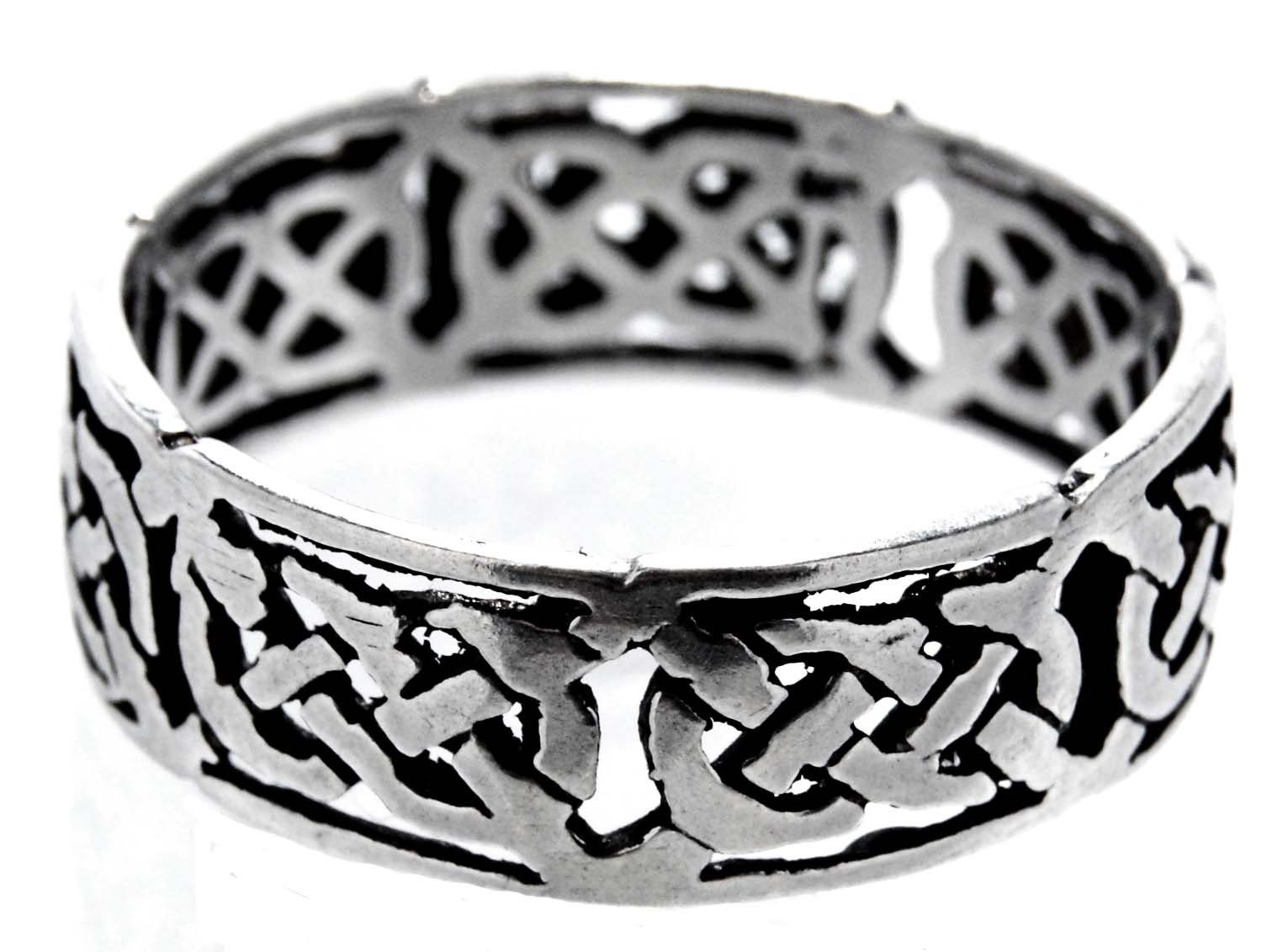 46-74 Fingerring Leather Knoten Silber of Gr. Kiss Keltenknoten Silberring 925 keltische Ring
