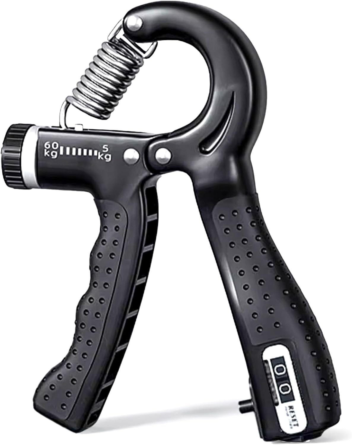 Zedelmaier Handmuskeltrainer Handtrainer, Fingertrainer, Griffkrafttrainer, Unterarm Trainingsgerät (Set, 1-St., Set of 1), Rutschfester Griff, einstellbarer Bereich 5–60 kg