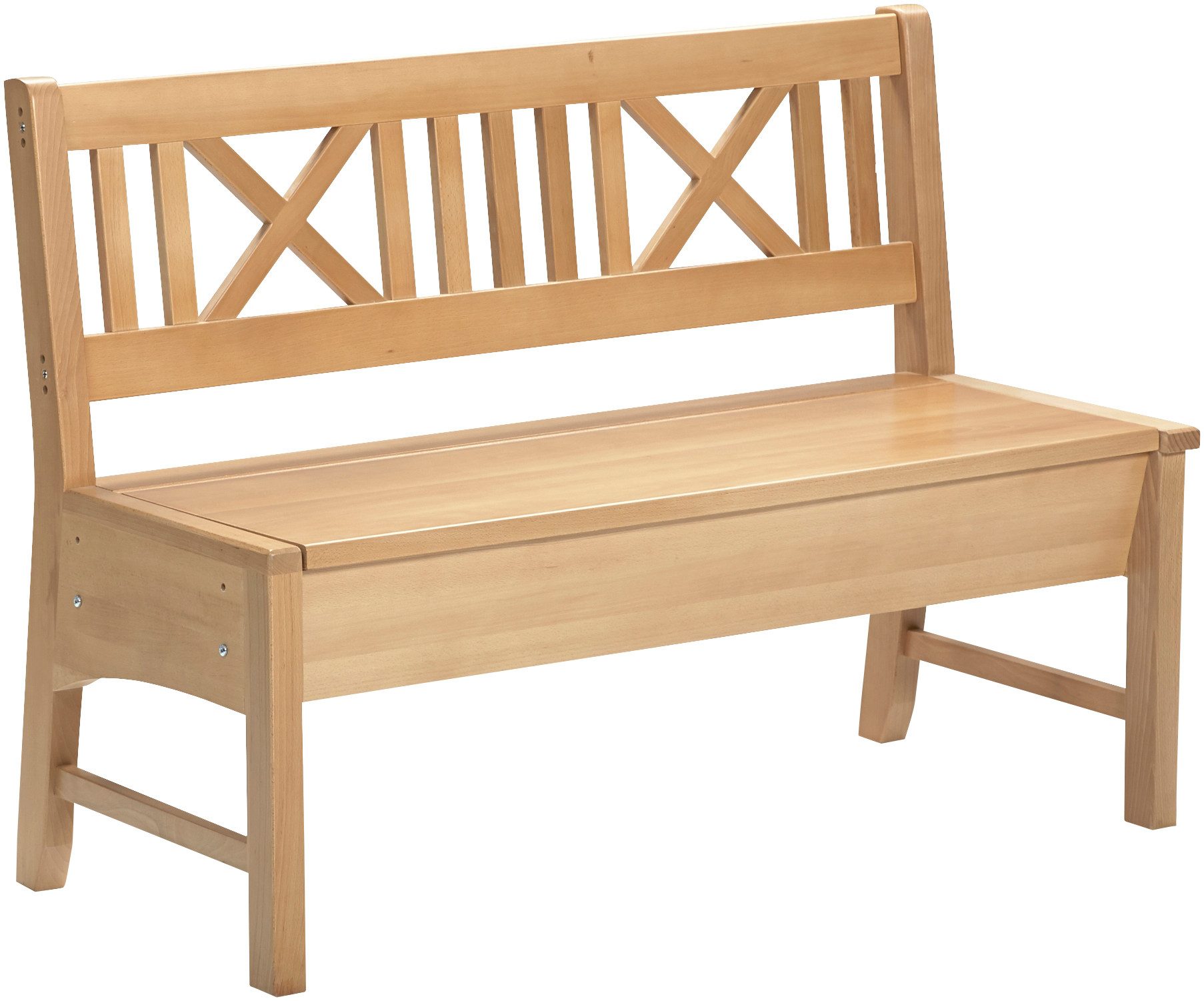 massivline&more Sitzbank Bodensee, Truhenbank, Sitzbank mit Stauraum, Holzbank (2-St), mit praktischer Truhenfunktion für zusätzlichen Stauraum,Länge:119 cm