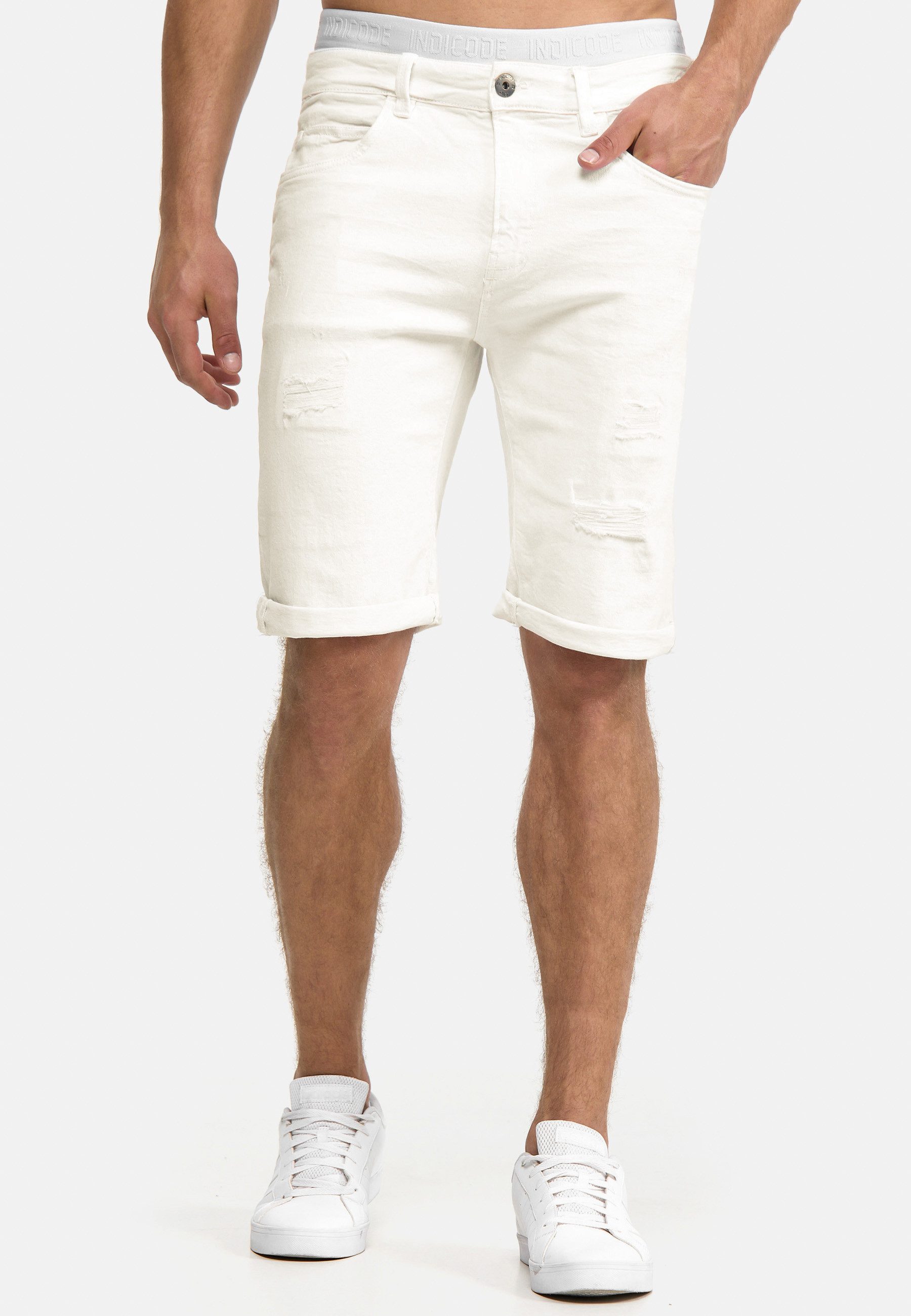 Indicode Jeansshorts Herren Caden Jeans Shorts Herrenshorts mit 5 Taschen, Denimstyle