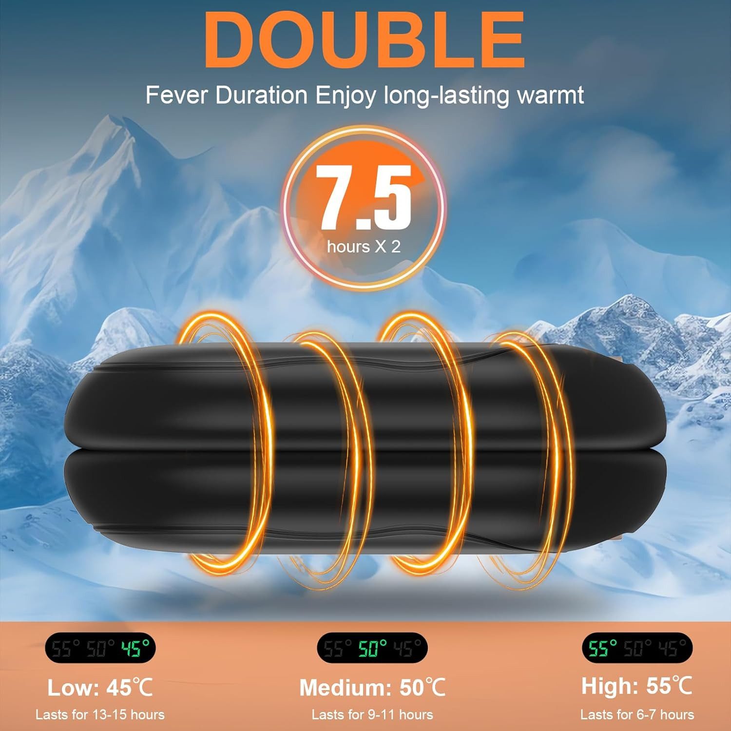 LIUWID Handwärmer Elektrischer Handwärmer magnetisch 5000mAh USB-C 3 Stufen Set, 2er Set magnetische Handwärmer wiederaufladbar USB-C kompakt, 2 Handwärmer magnetisch 5000mAh USB-C wiederaufladbar Set, Magnetisch trennbar 3 Heizstufen USB-C kompakt wiederaufladbar
