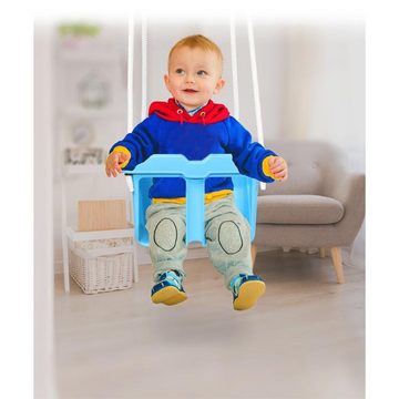 Jamara Babyschaukel Small Swing, robuster Kunststoff, belastbar bis 25 kg, mit Sicherheitsbügel, kippsicher, Indoor-Outdoor geeignet, blau