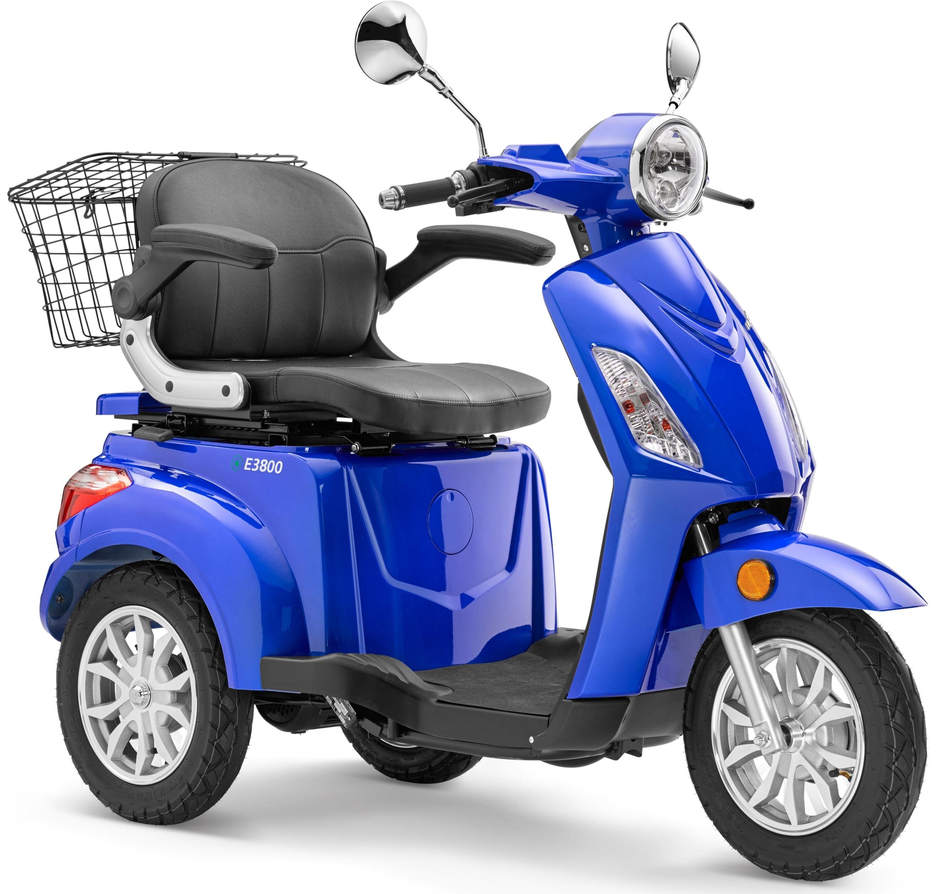 Luxxon Elektromobil E3800, 800 W, 20 km/h, (Elektroroller, Korb), bis zu 65 km Reichweite, Elektro Dreirad, Seniorenmobil