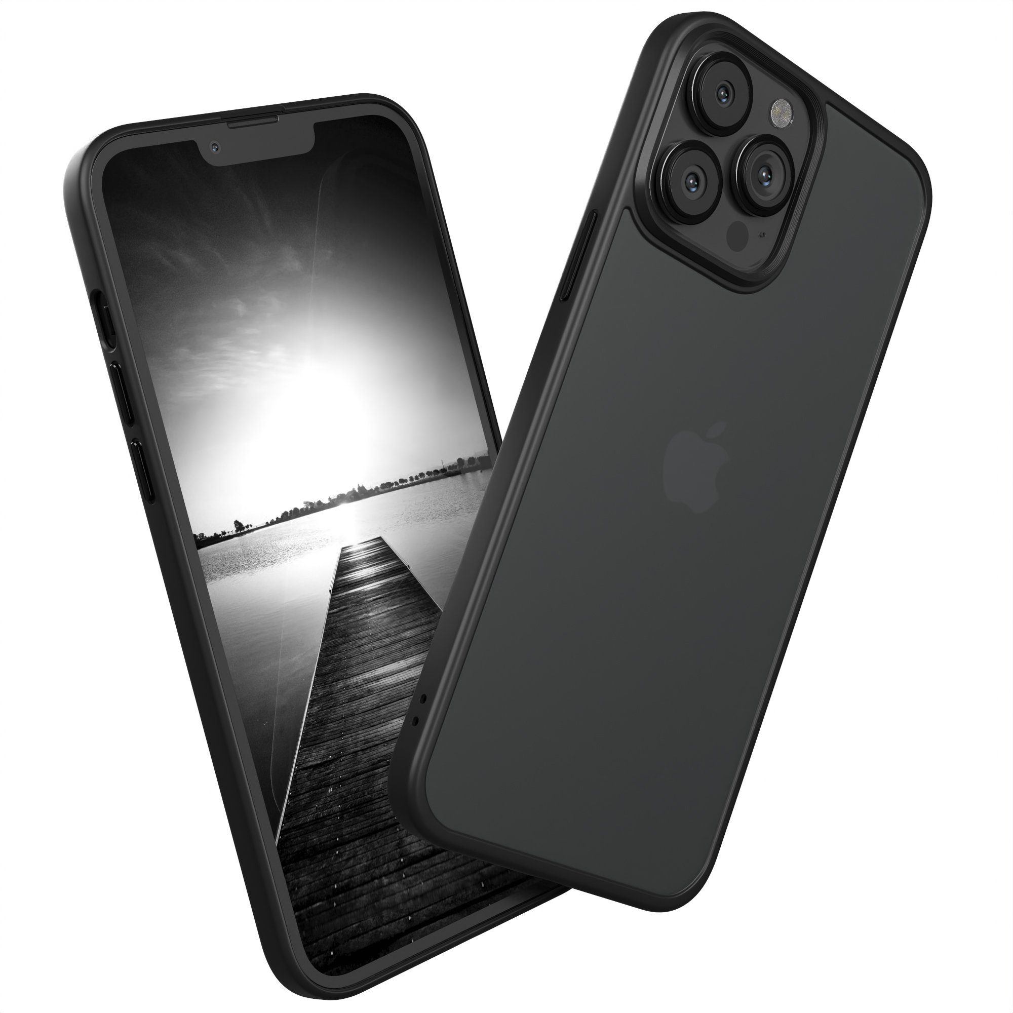 EAZY CASE Handyhülle Outdoor Case für Apple iPhone 13 Pro Max 6,7 Zoll, Hülle Outdoor kratzfest Schutzhülle mit Kameraschutz Robust Schwarz