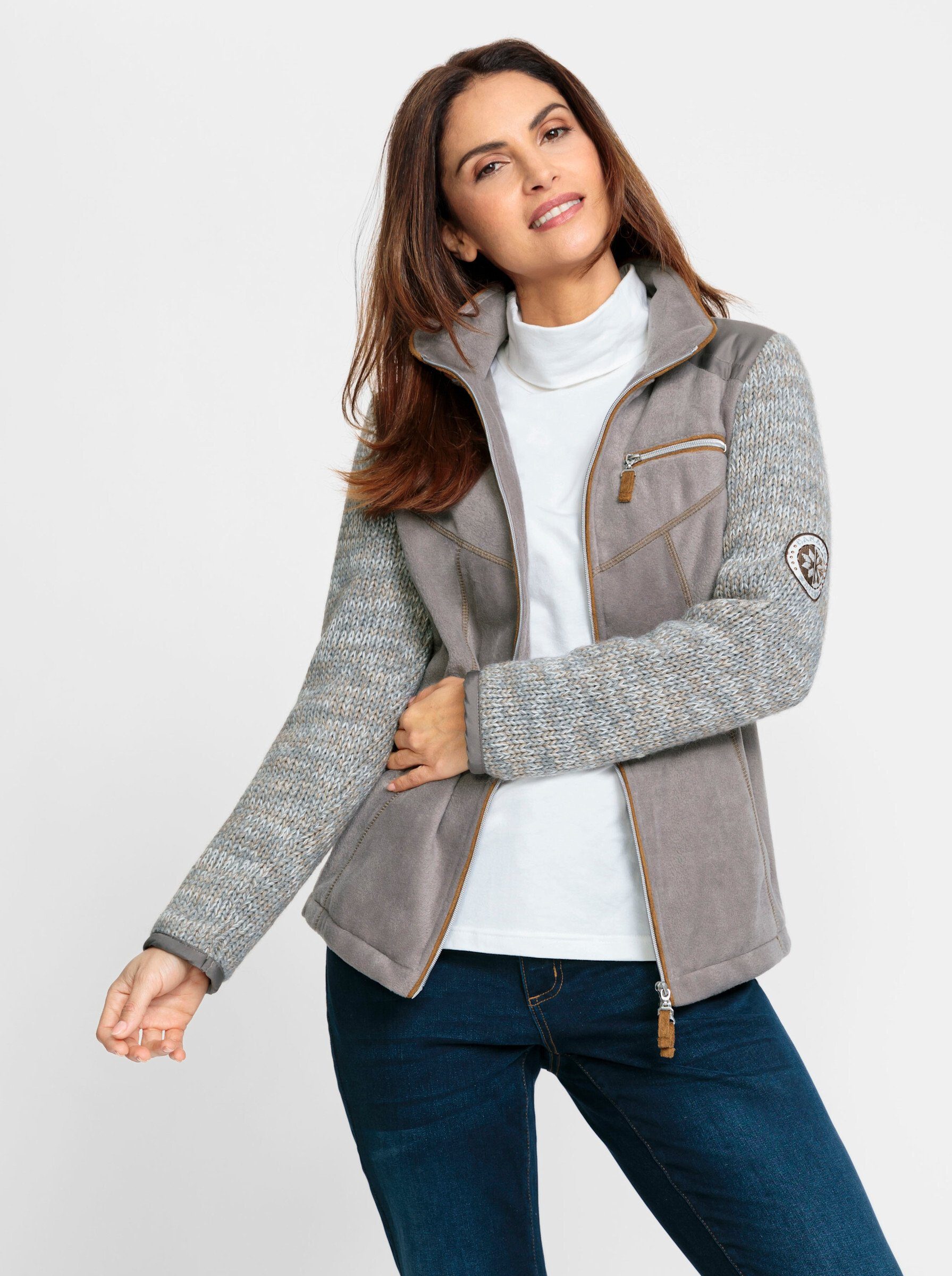 taupe-ecru-meliert WITT WEIDEN Fleecejacke