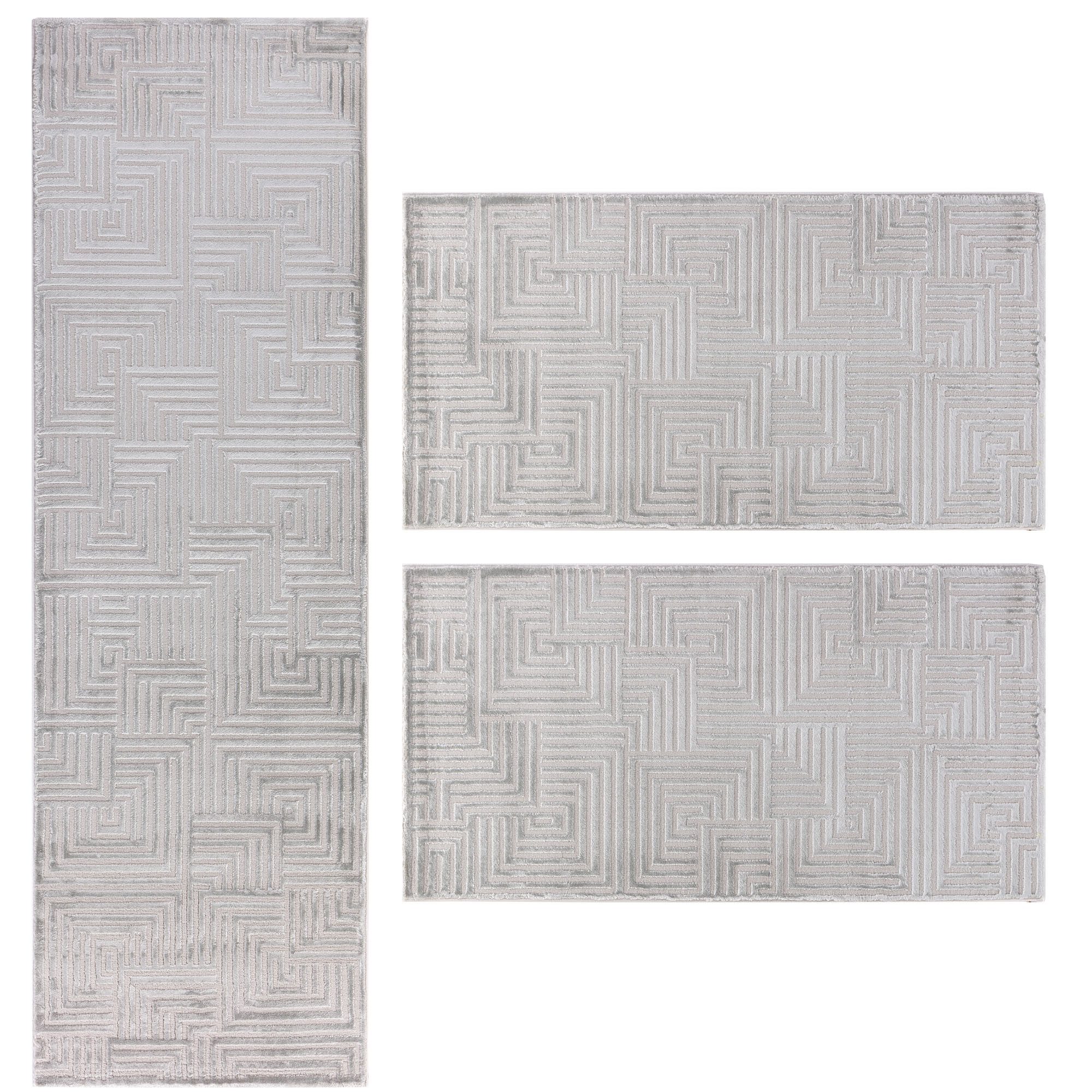 Kurzflor-Bettumrandung Geometrisch Design