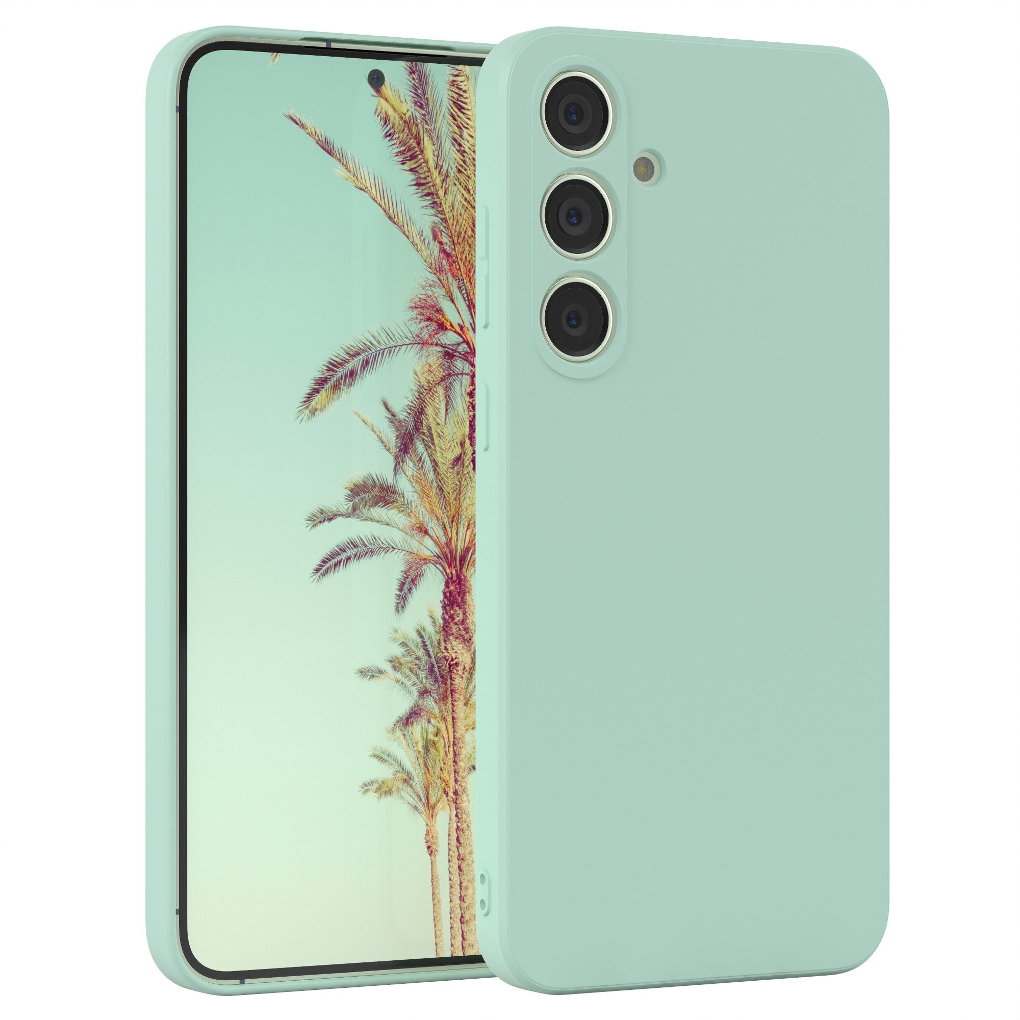EAZY CASE Handyhülle für Samsung Galaxy S24 Plus Hülle Silikon 6,7 Zoll, Hülle Silikon kratzfest Smart Slimcover Bumper Case Etui Mint Grün