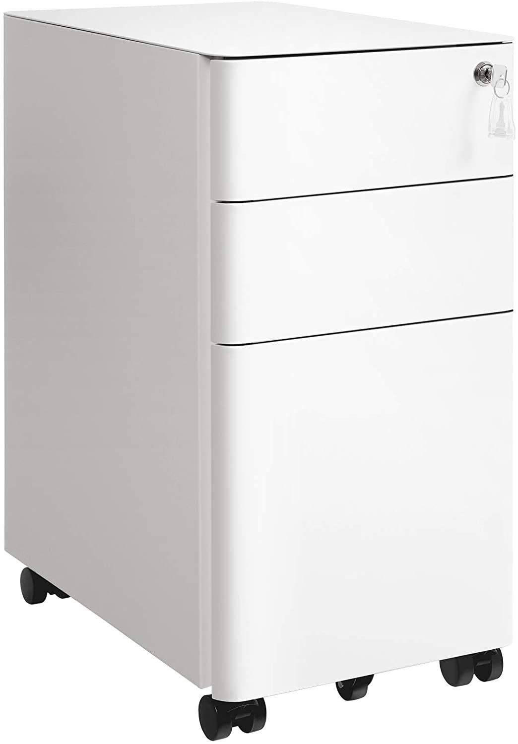 SONGMICS Aktenschrank Rollcontainer, Schloss, vormontiert, Sideboard