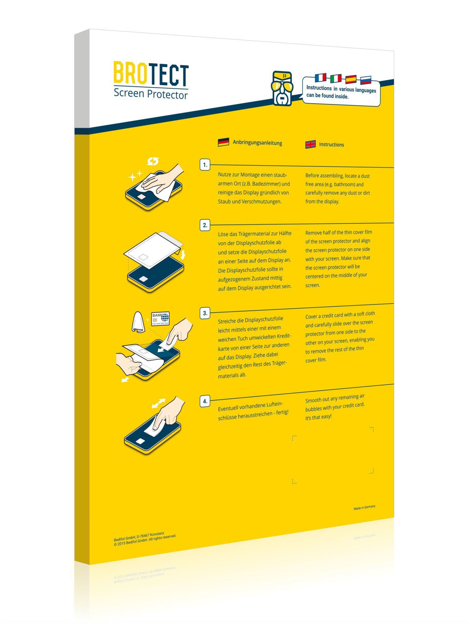 BROTECT Displayschutzfolie Schutzfolie für Clover Flex Pocket, 2 Stück, Displayschutz Schutz Folie Klar Transparent