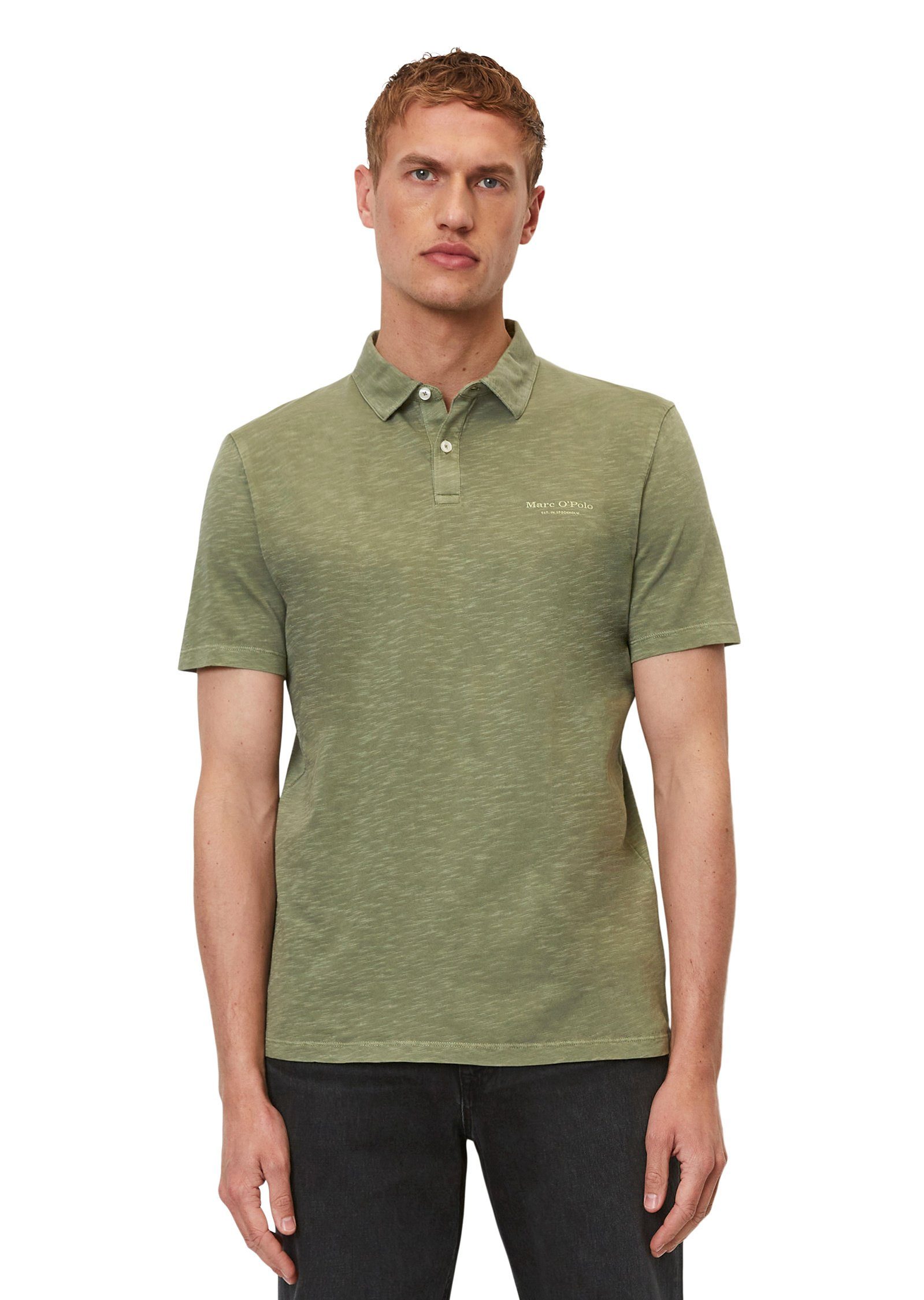 Marc O'Polo Poloshirt aus hochwertiger Bio-Baumwolle green